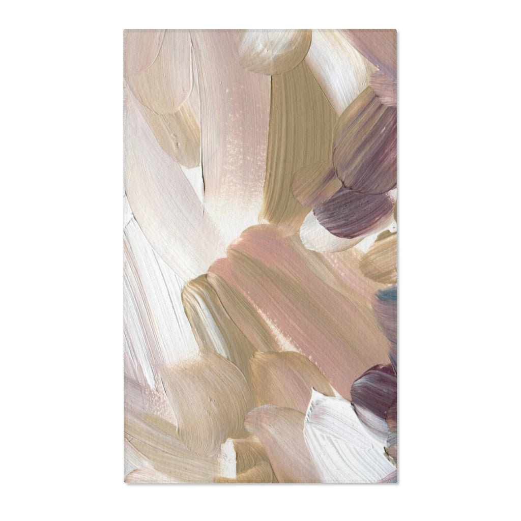 Abstract Area Rug | Purple Green Beige Acrylic