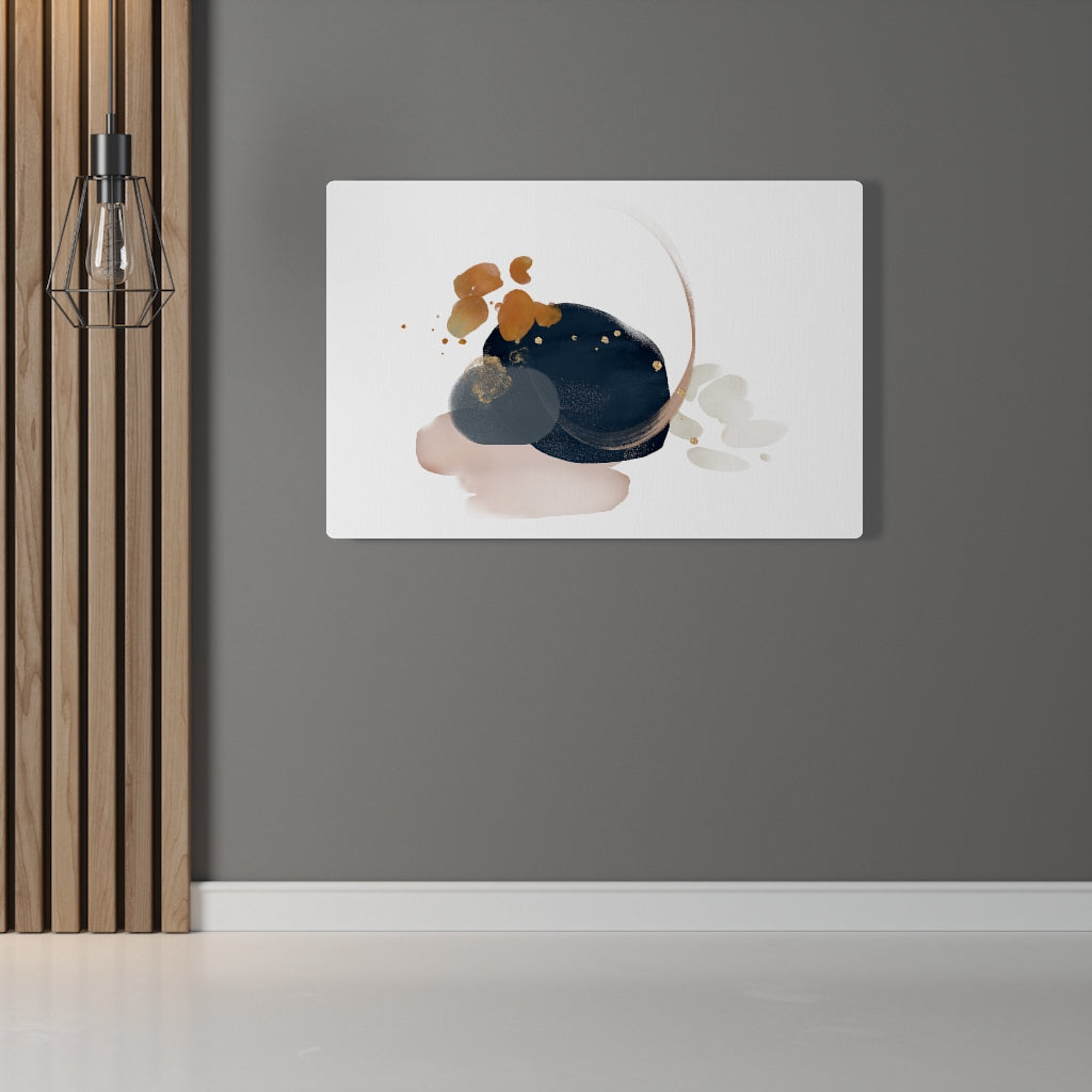 Abstract Canvas Art | White Navy Blue Blush Pink