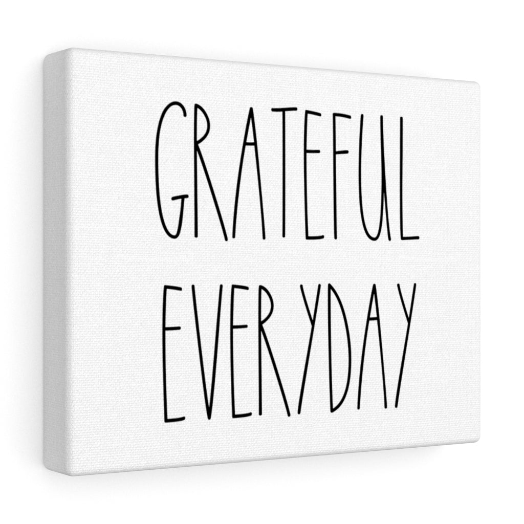 WITH SAYING WALL CANVAS ART | Black White | Grateful Everyday