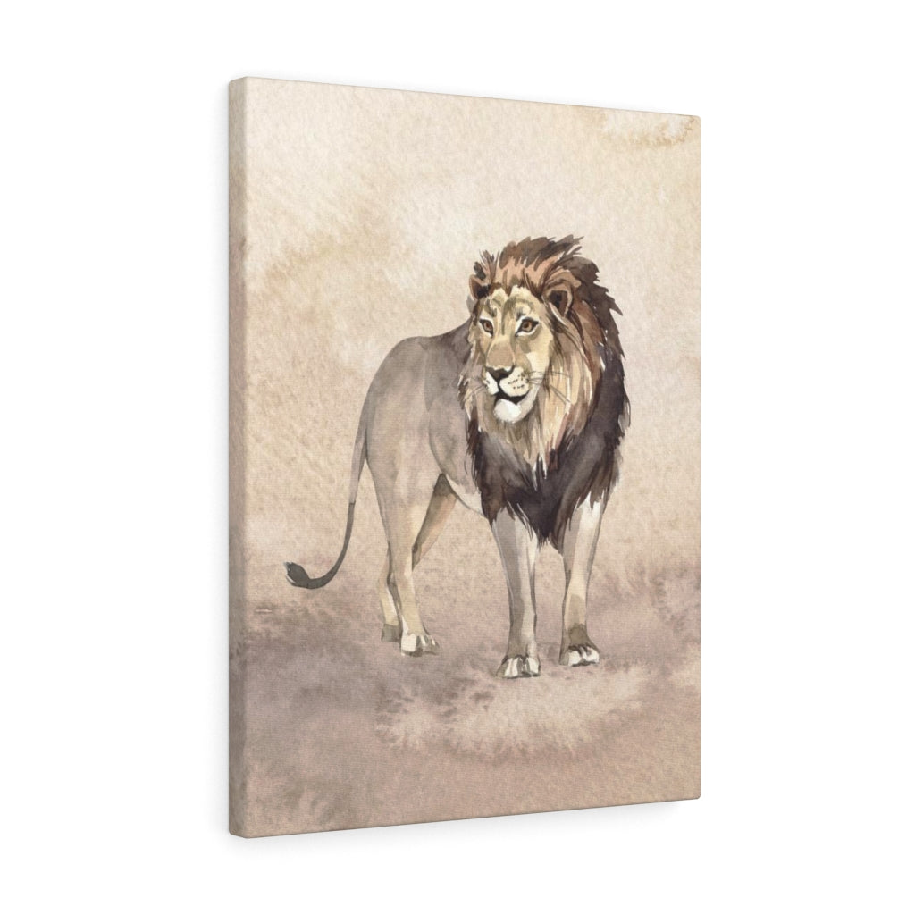 WHIMSICAL WALL CANVAS ART | Beige Watercolor Lion