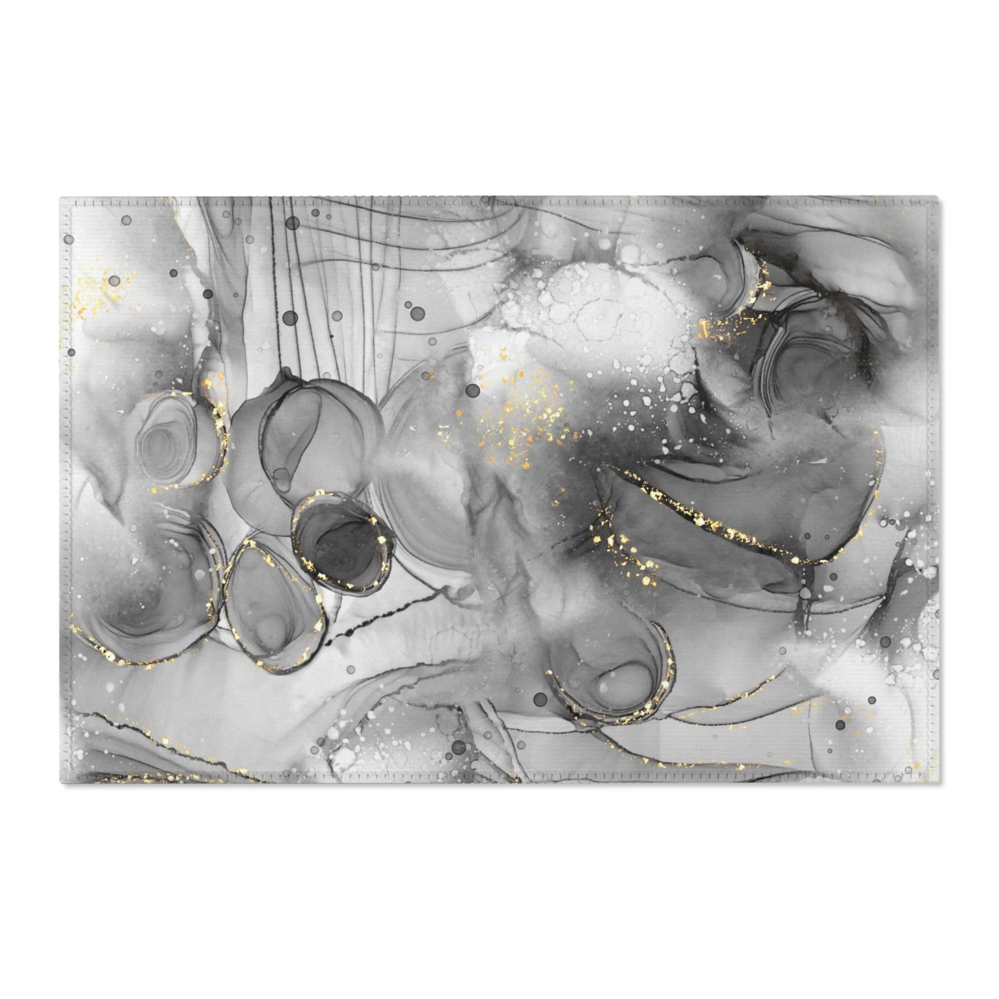 Abstract Area Rug | Gray Black White