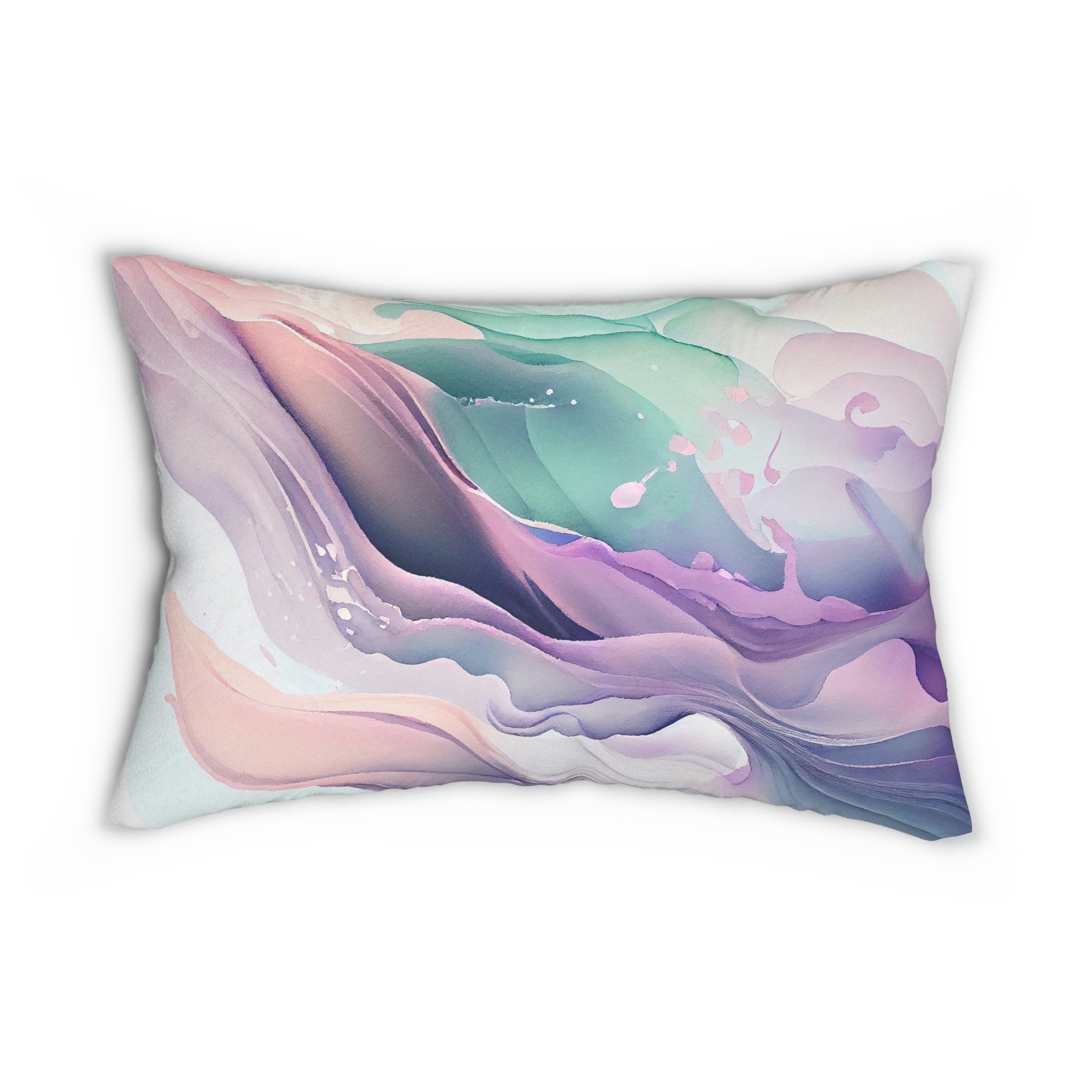 Abstract Lumbar Pillow | Pastel Purple Waves