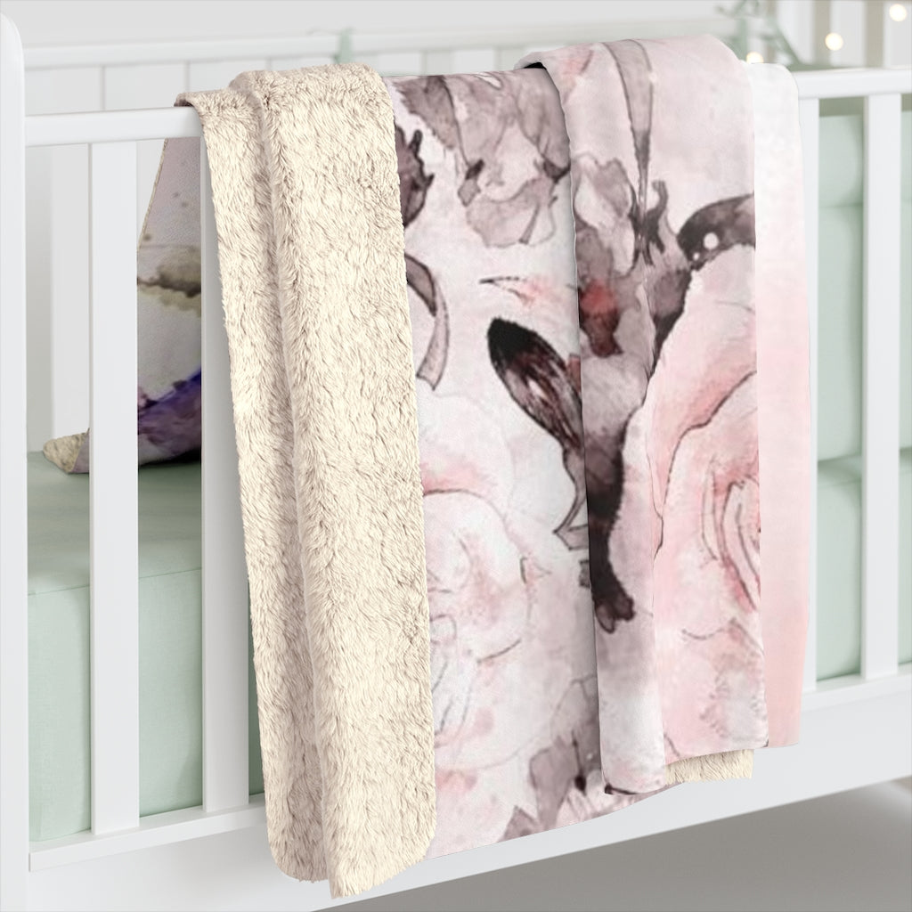 Floral Comfy Blanket | Pastel Pink Gold