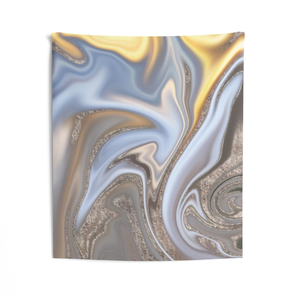 Abstract Tapestry | Yellow Sky Blue Silver