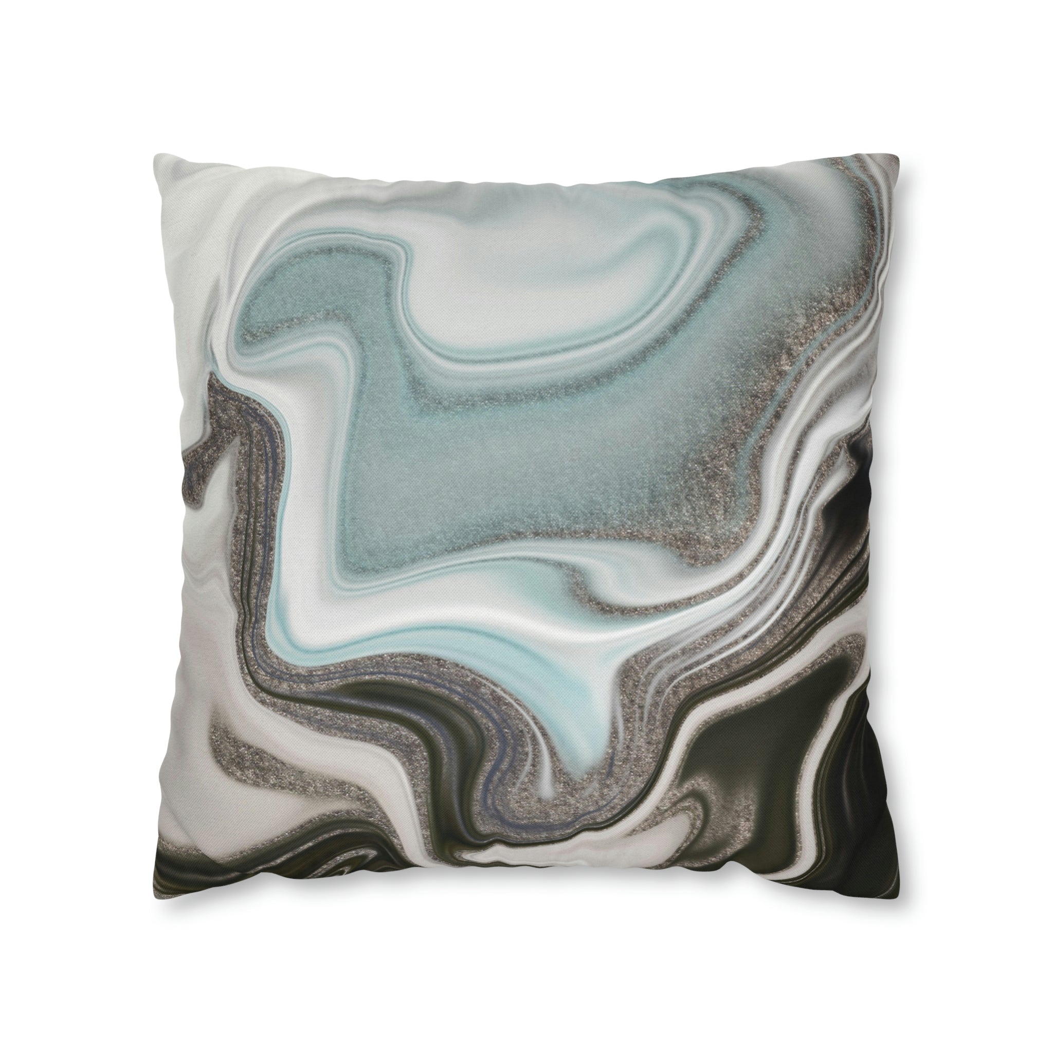 Abstract Boho Pillow Cover | Grey Mint Green | Watercolor