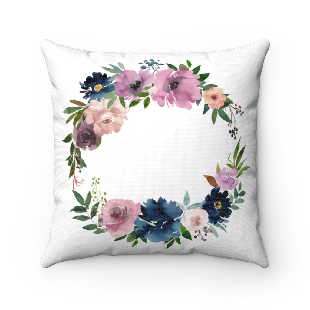 Boho Pillow Cover | Blue Fuschia Pink Floral