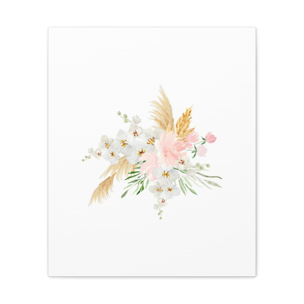 Floral Canvas Wall Art | White Tropical Floral
