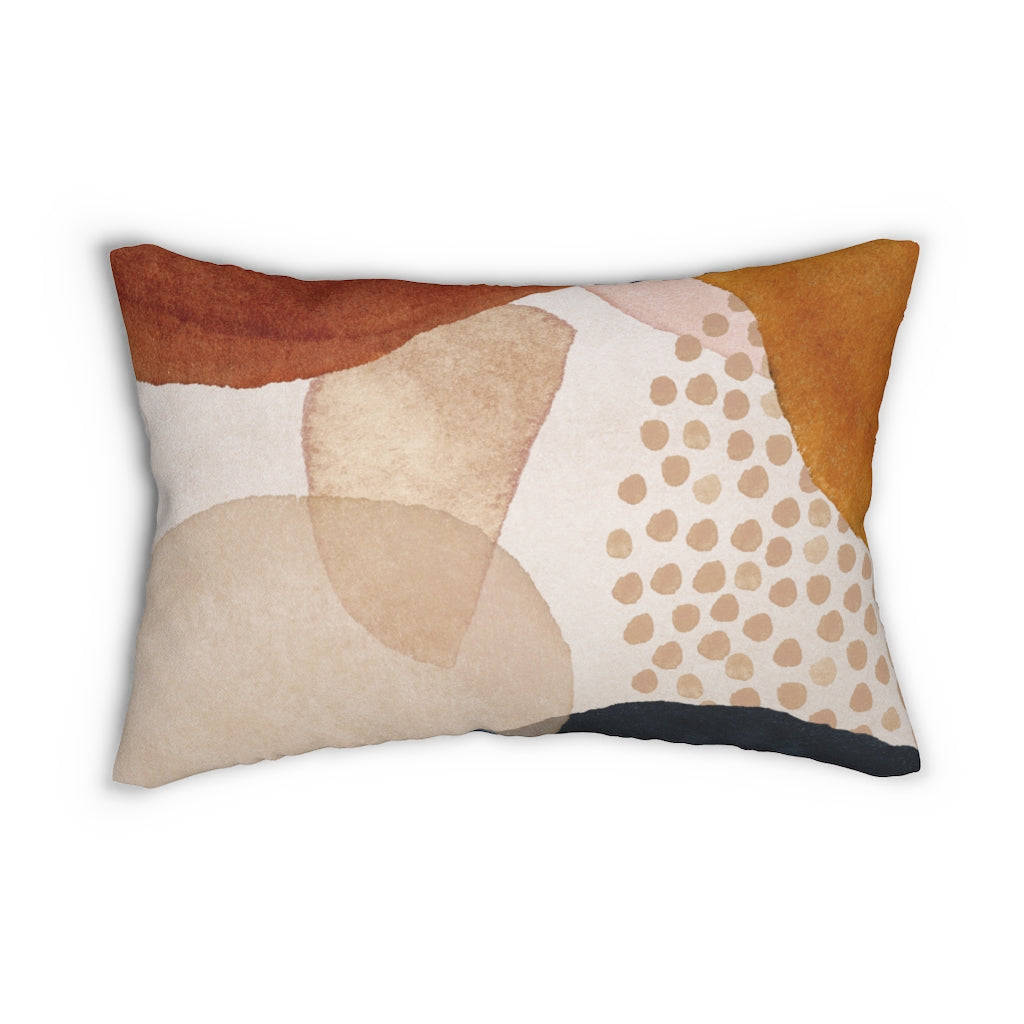 Abstract Lumbar Pillow, Navy, Rust, Ivory