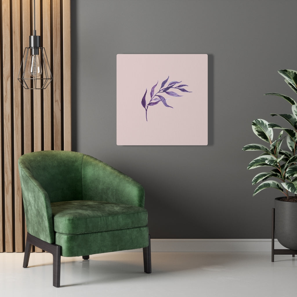 FLORAL WALL CANVAS ART | Blush Pink Purple