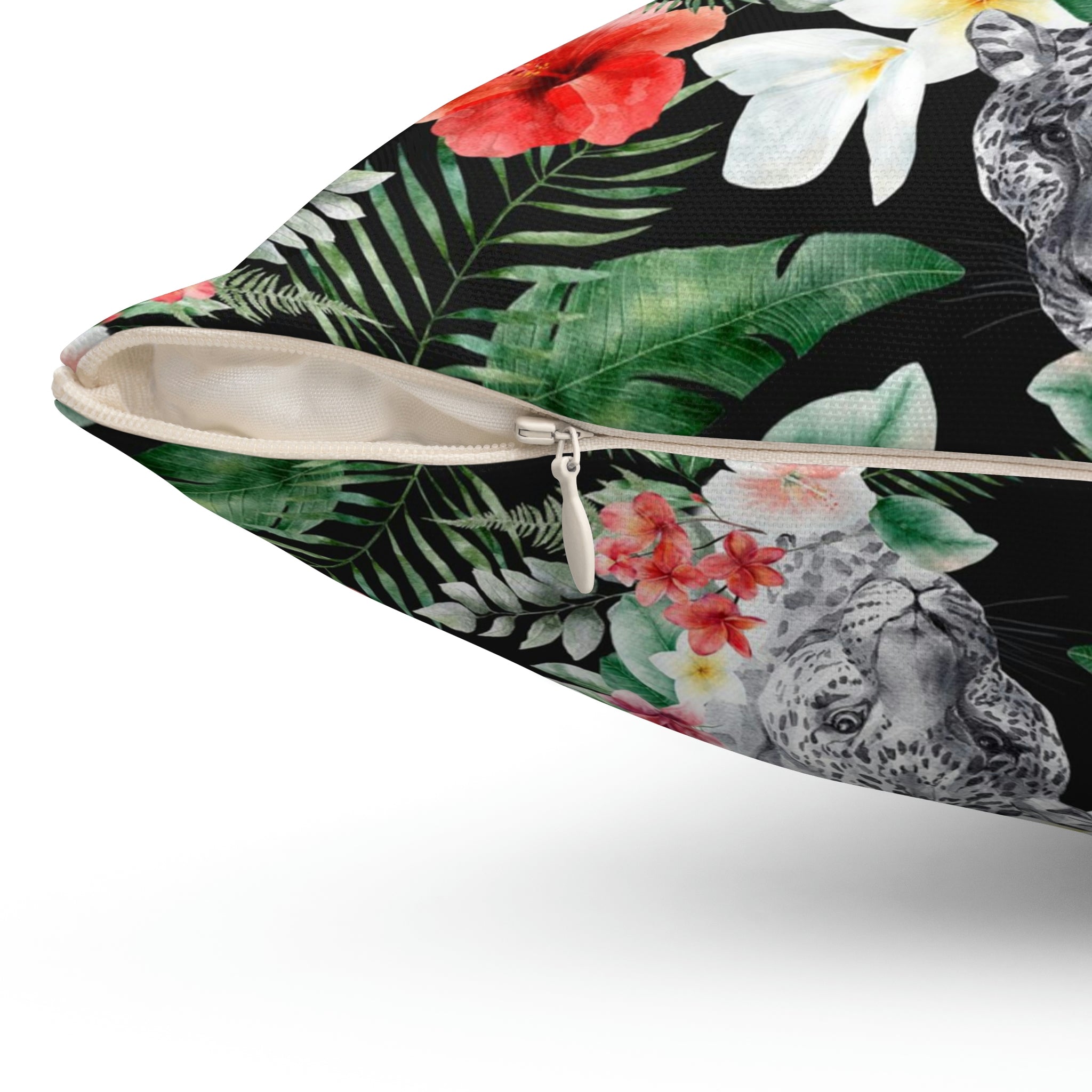 Safari Tiger Pillow Cover | Jungle Animal Floral