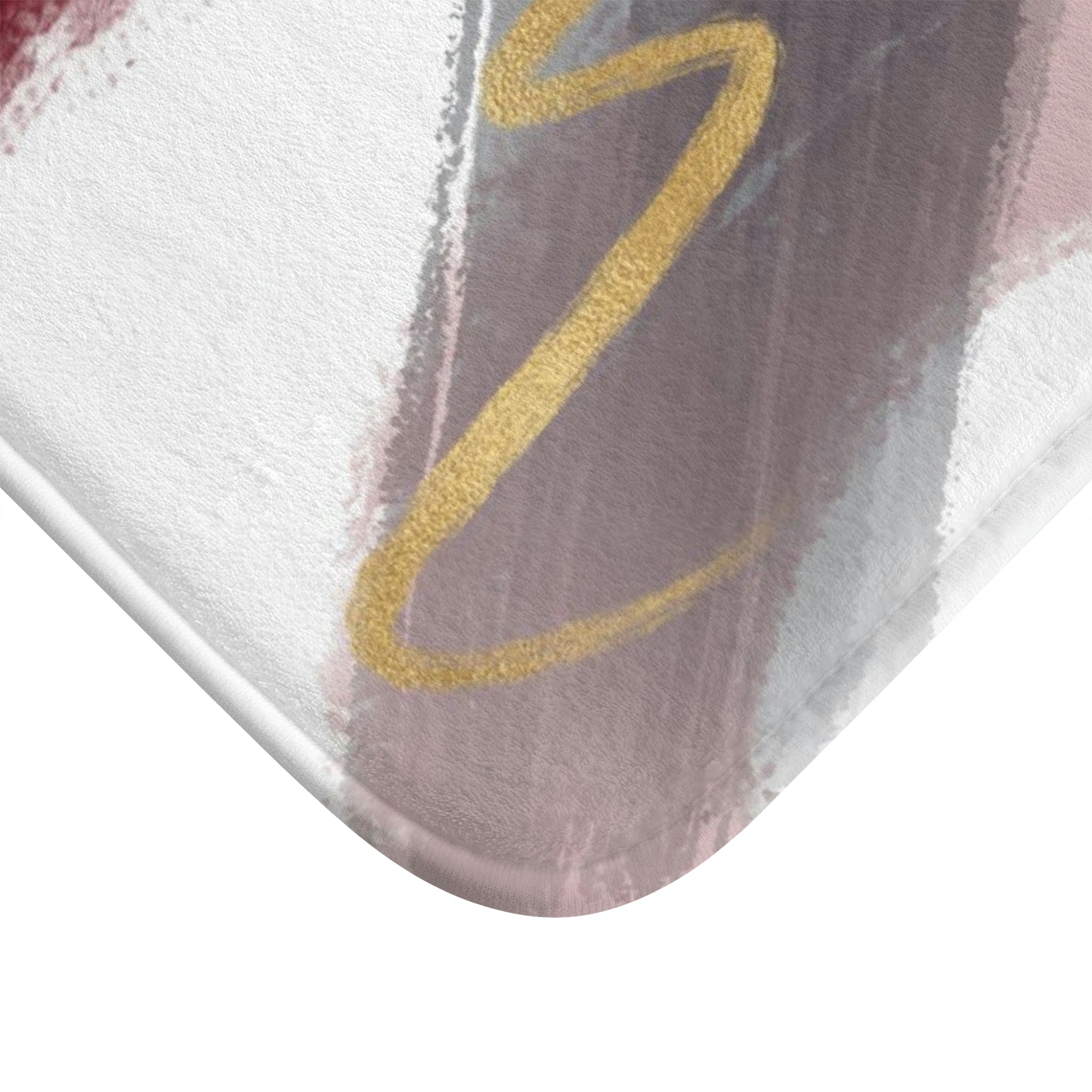 Boho Abstract Bath, Kitchen Mat | Burgundy Mauve Pink