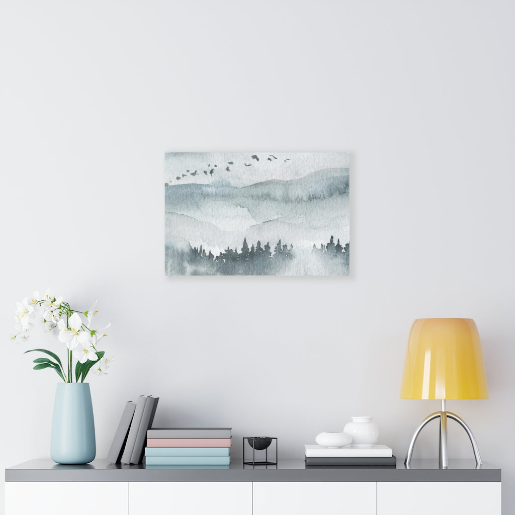 Nature Wall Canvas Art | Gray Woodlands