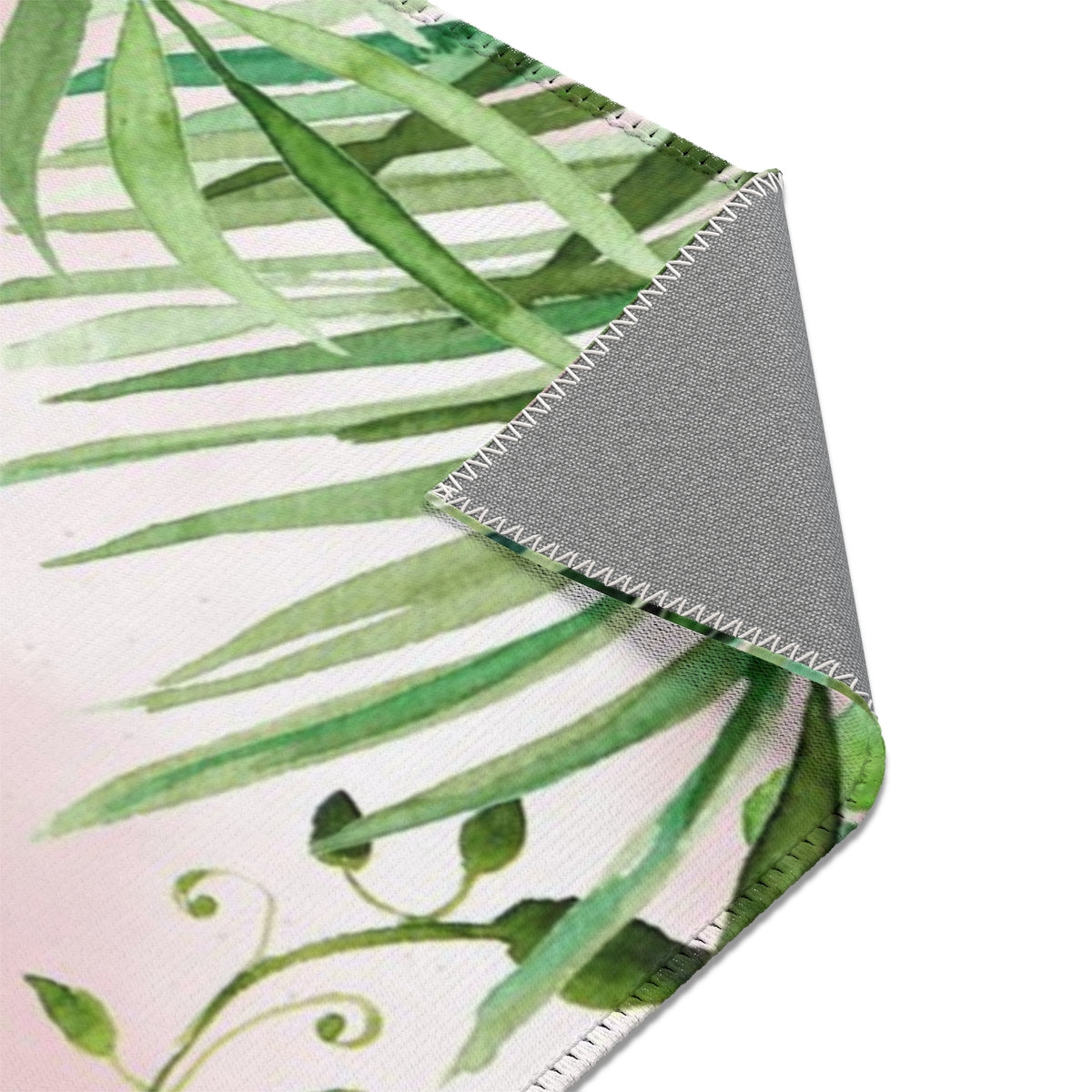 Floral Area Rug | Blush Peach Jungle Leaves