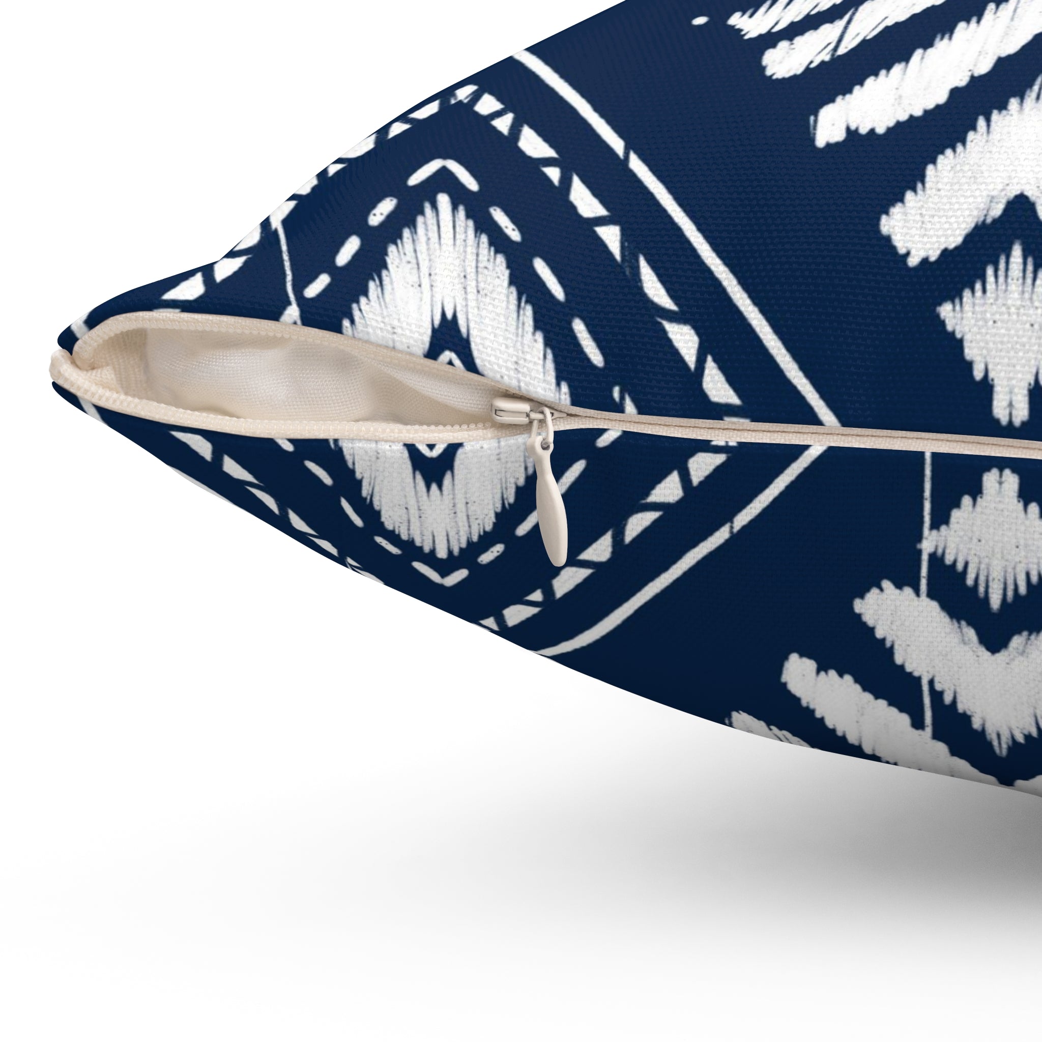Folklore Pillow Cover | Navy White Tribal
