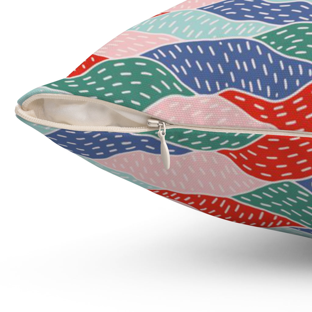 Abstract Pillow Cover | Green Pastel Blue Pink