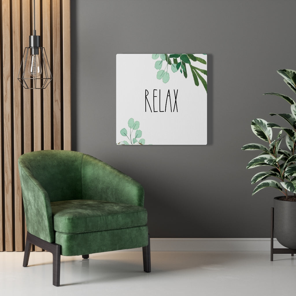 WITH SAYING WALL CANVAS ART | White Green | Relax
