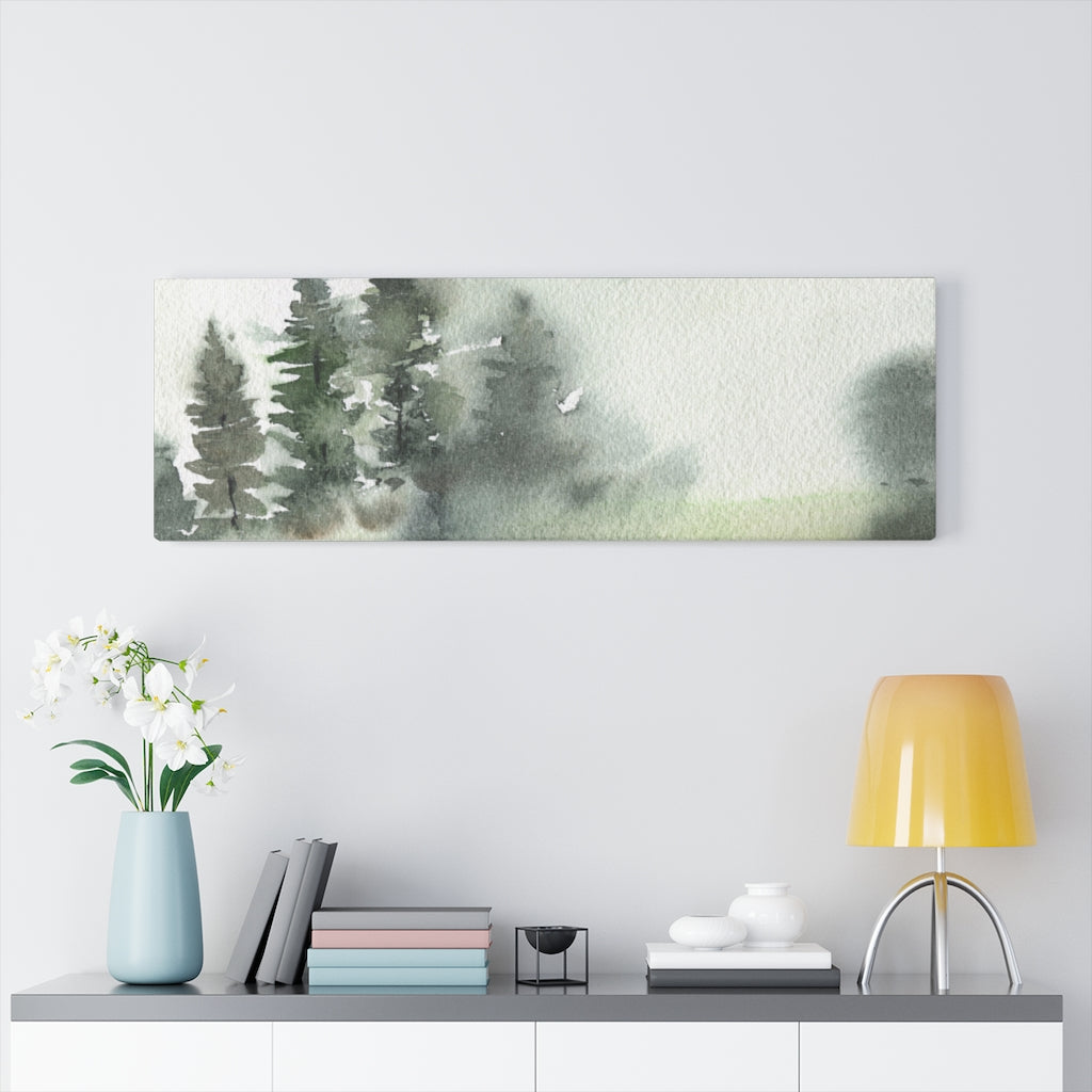 Green Forest Canvas Watercolor Wall Art