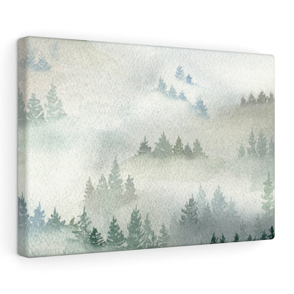 FLORAL CANVAS ART | White Green Ombre Forest
