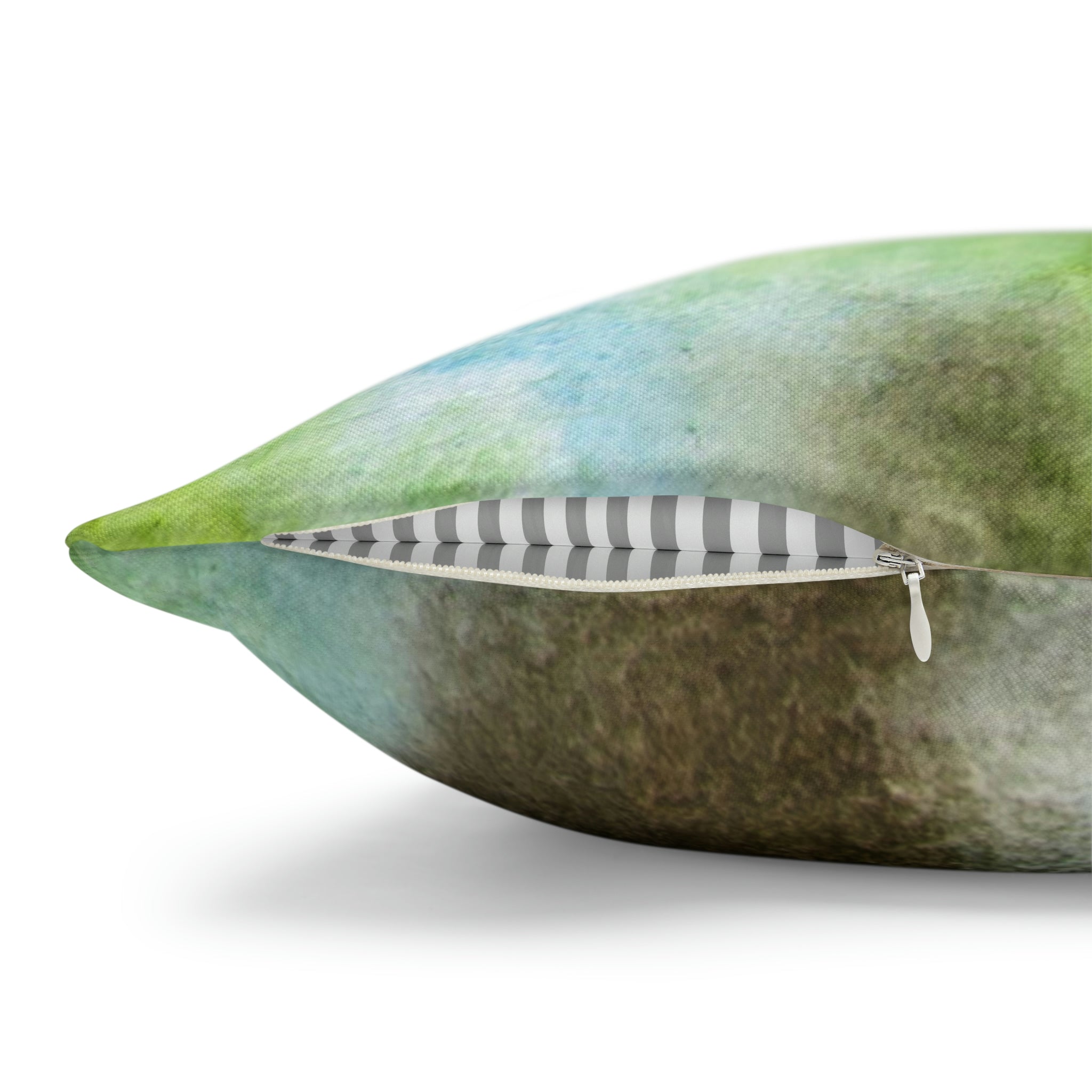 Abstract Boho Pillow Cover | Green Brown Watercolor