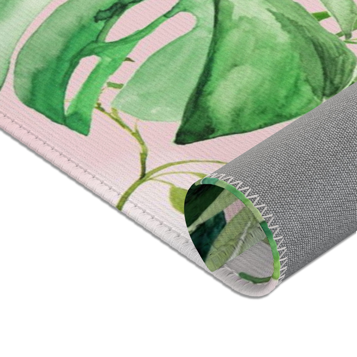 Floral Area Rug | Blush Peach Jungle Leaves