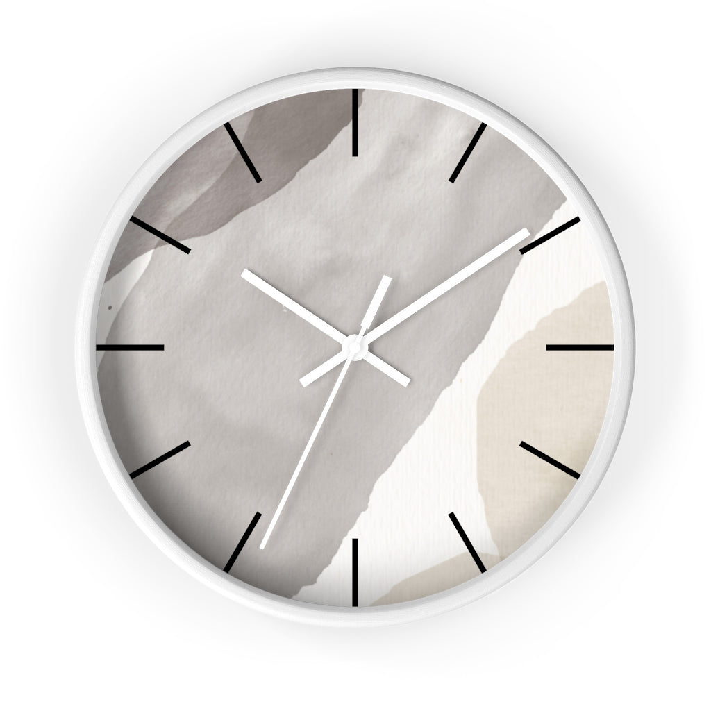 Wood, Wall Clock, Gray Black 10"