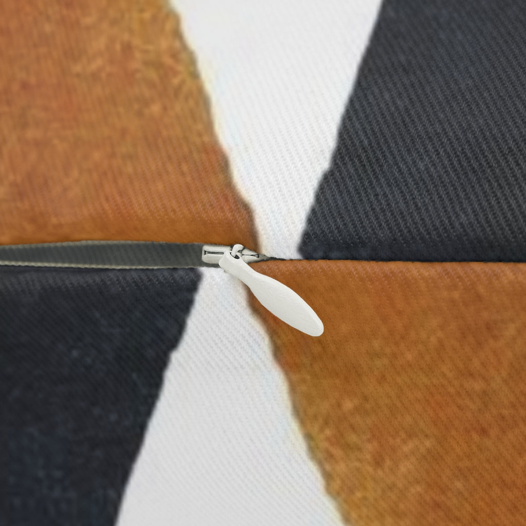 Abstract Boho Lumbar Pillow | Navy Blue Beige Gold