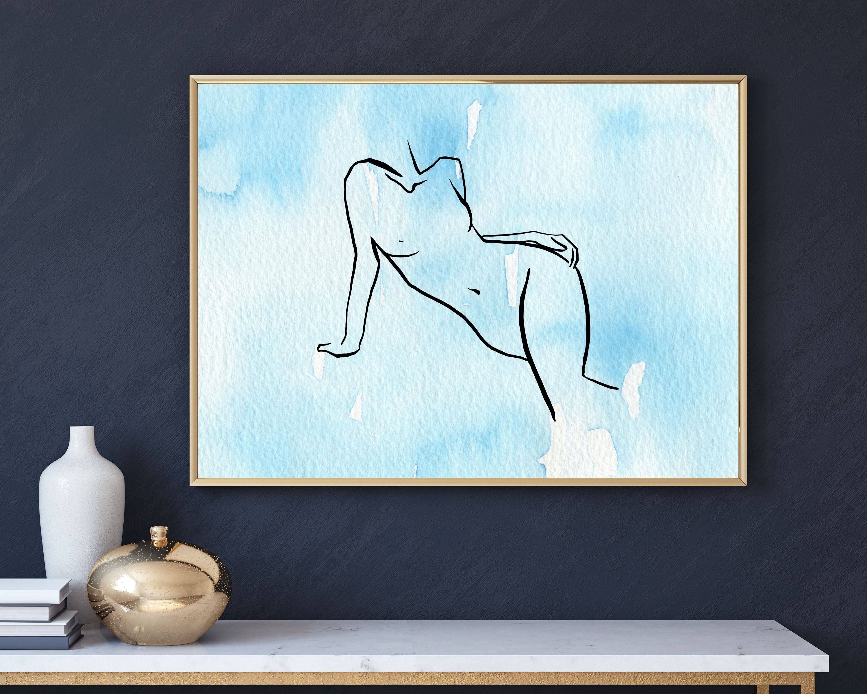 Abstract Terracotta Art Prints | White Sky Blue