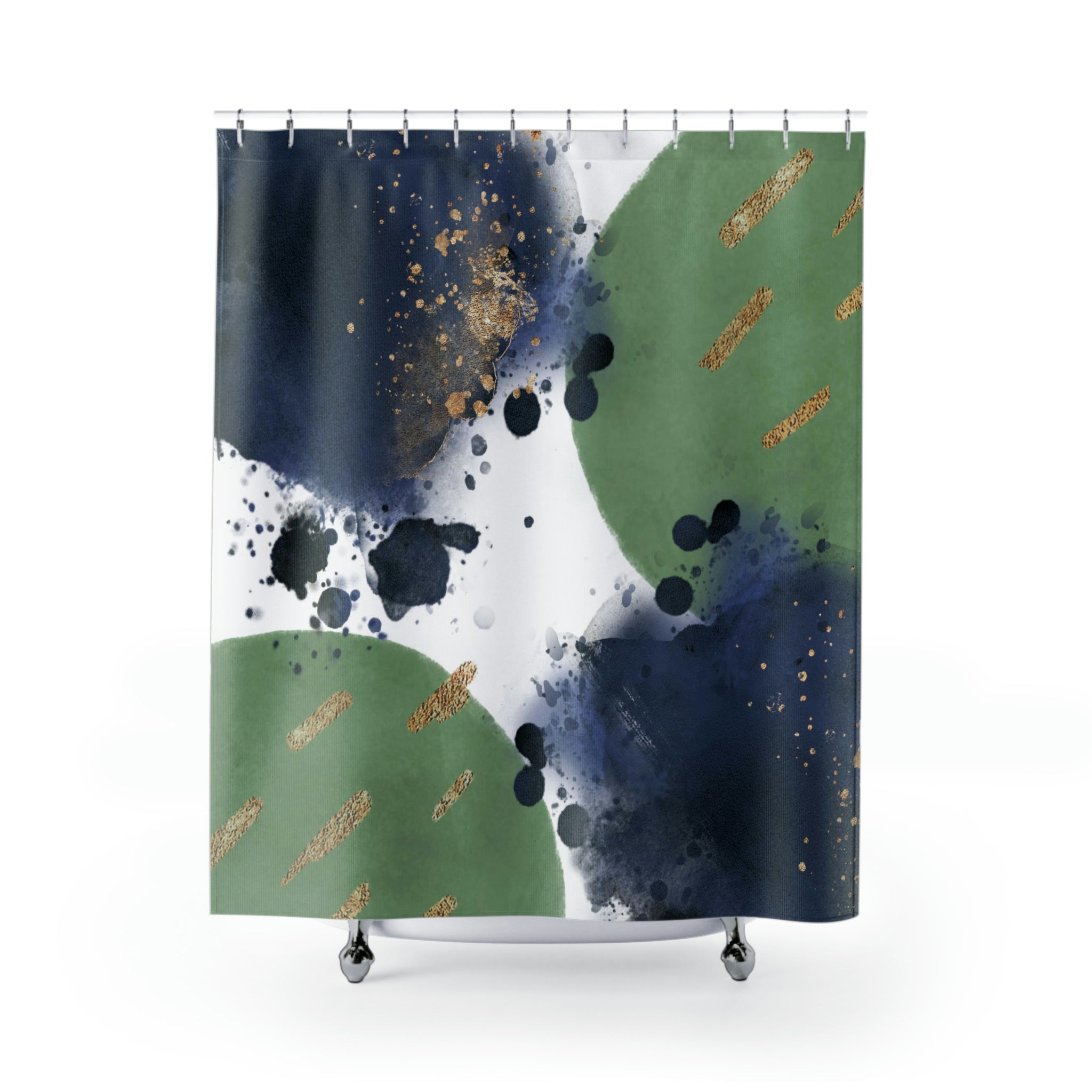 modern boho fabric shower curtain