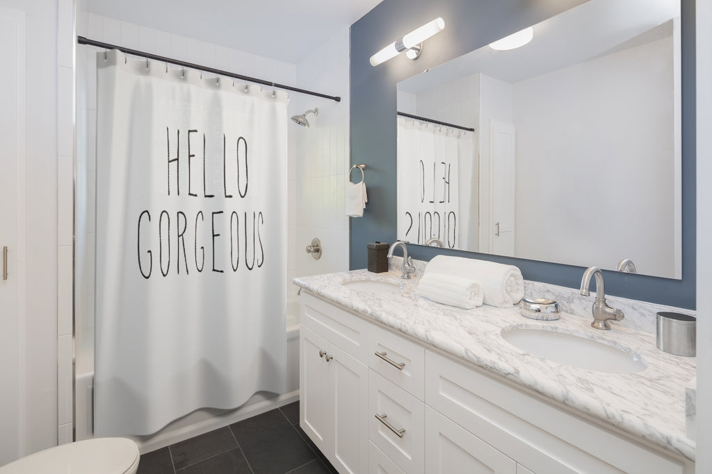 Hello Gorgeous Simple Shower Curtain