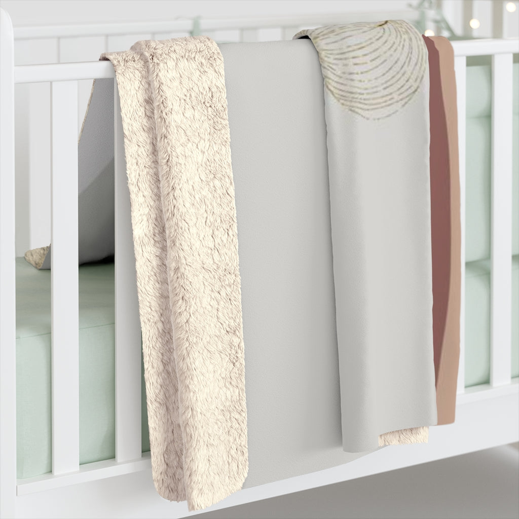 Floral Comfy Blanket | Lavander Gold Abstract