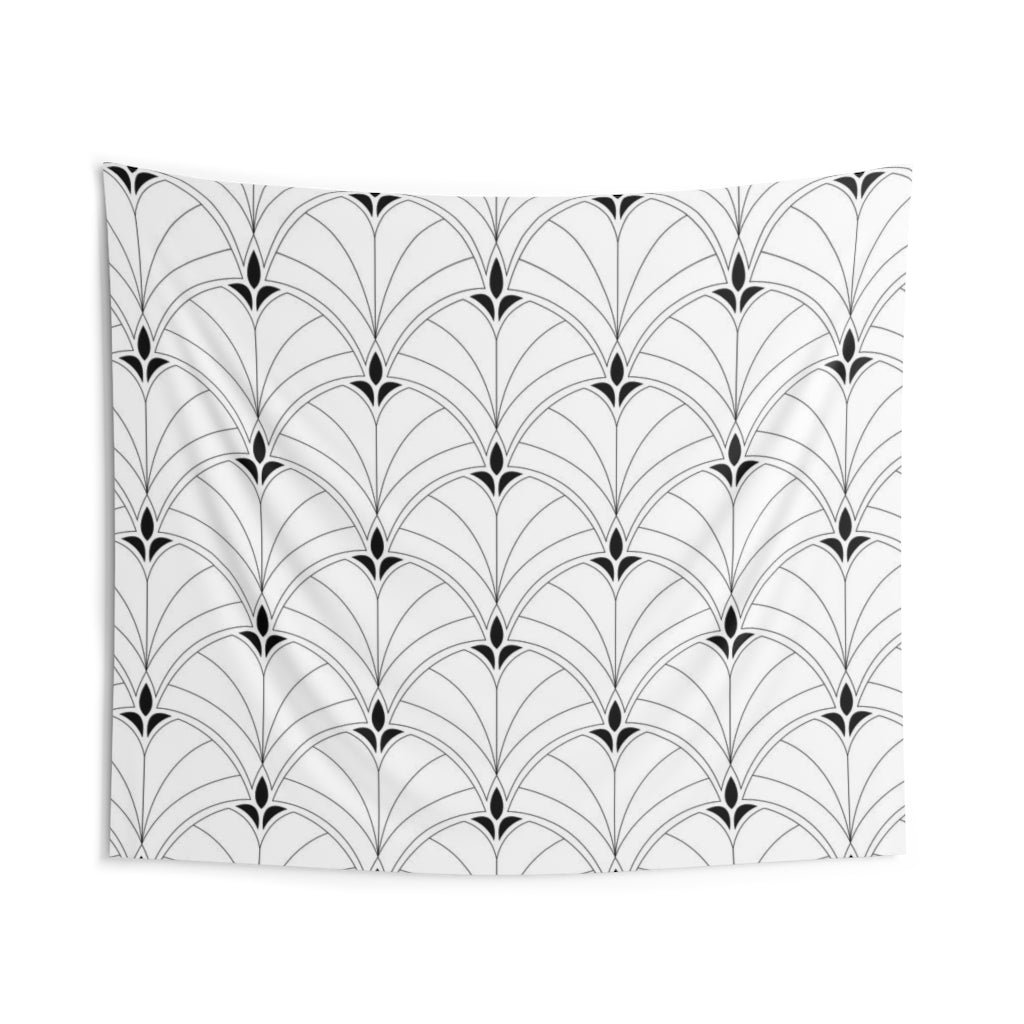 Abstract Tapestry | Art Deco Black White