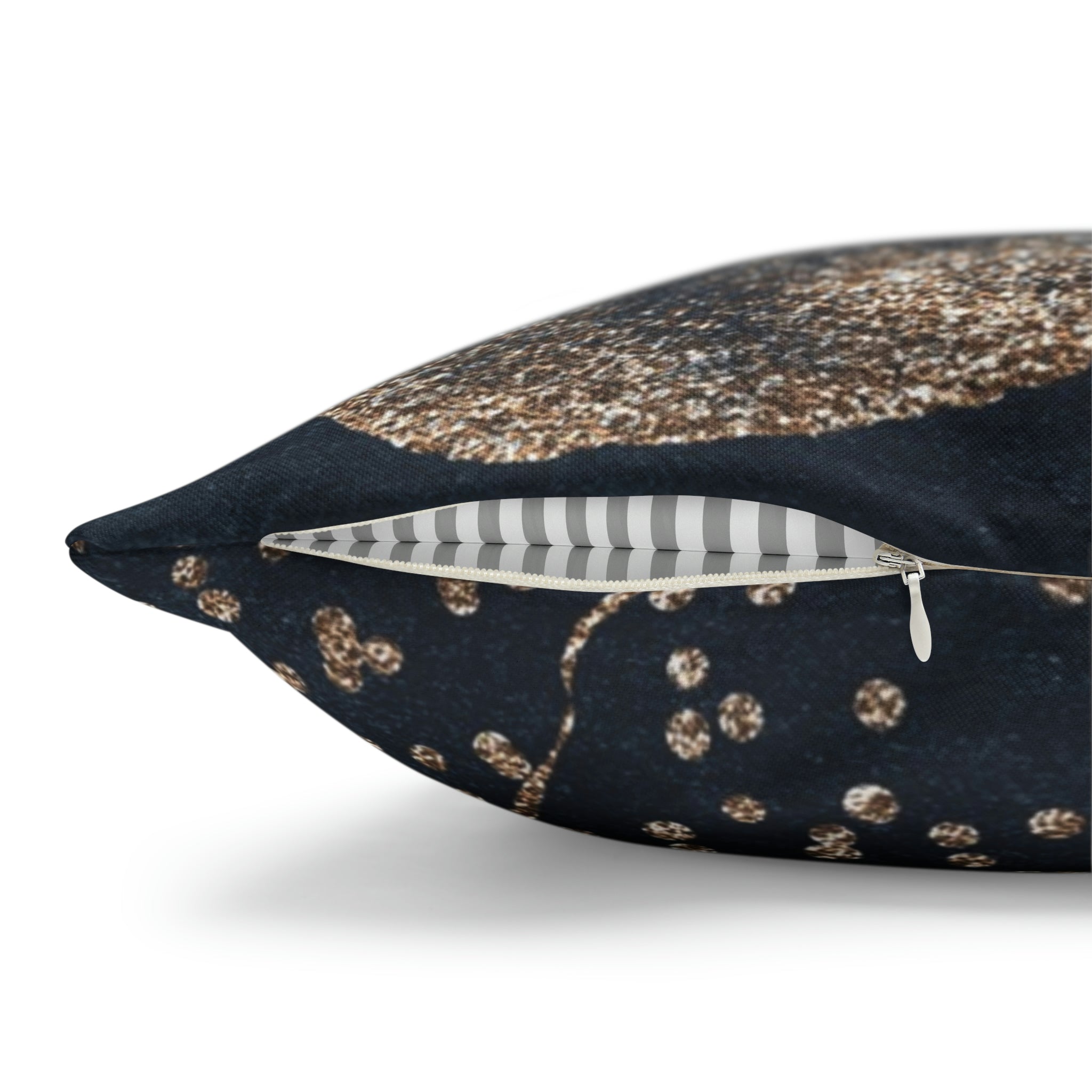 Abstract Boho Pillow Cover | Rustic Navy Gold