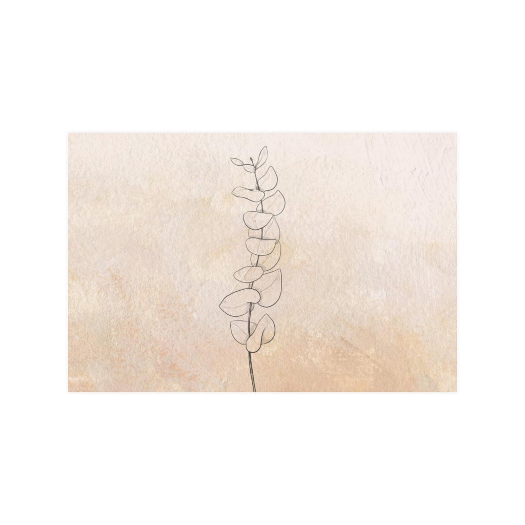 Abstract Terracotta Art Prints | Beige Leaves