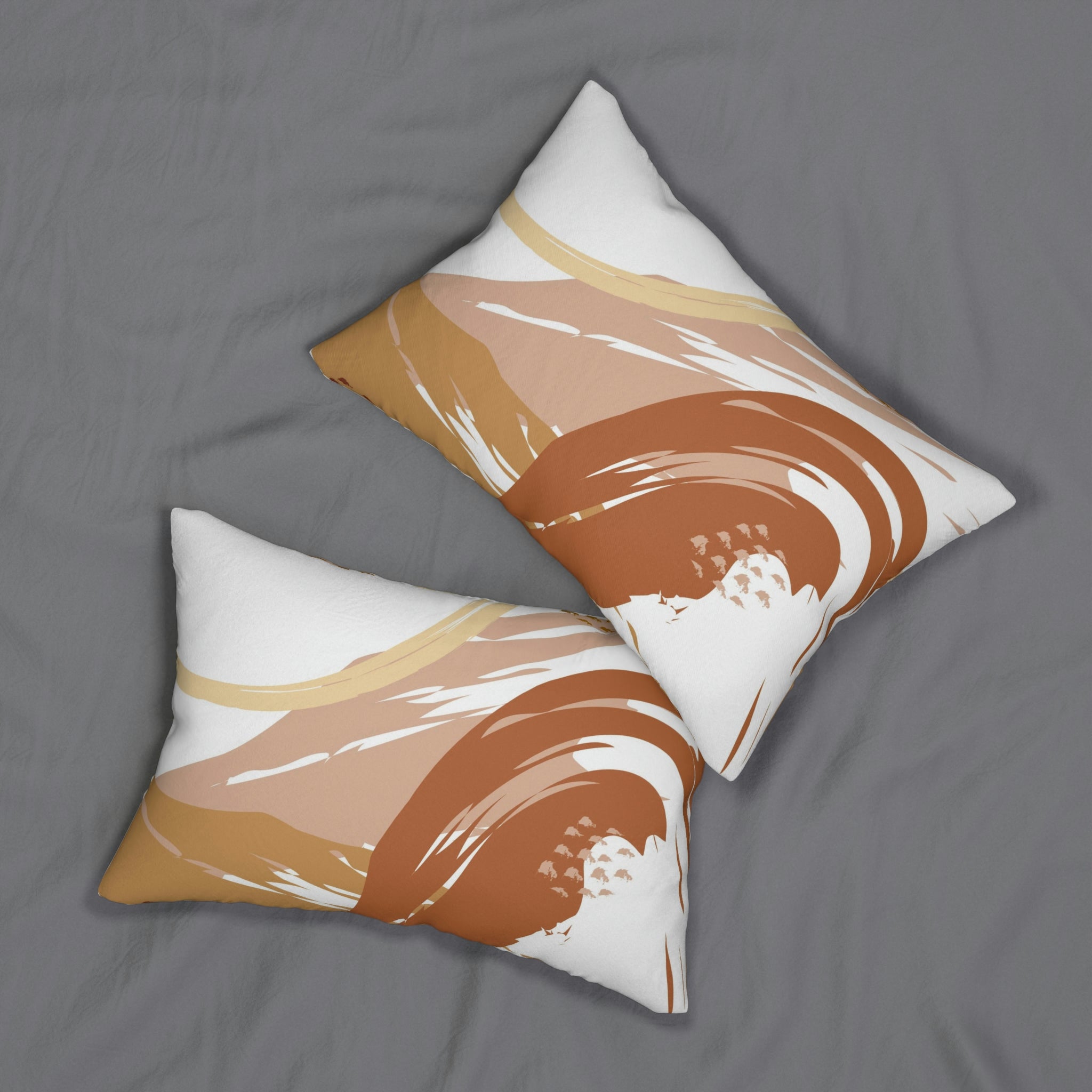 Abstract Floral Lumbar Pillow | Boho Earthy