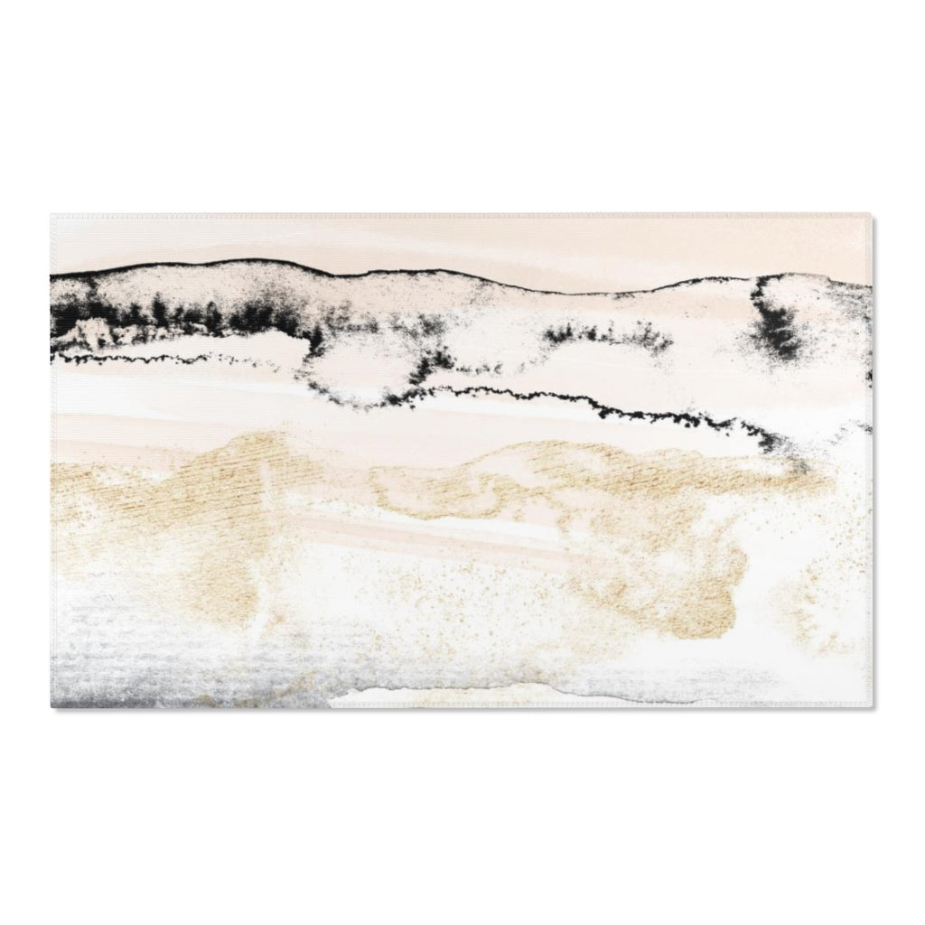 Boho Area Rug | Black Beige Gray Ombre