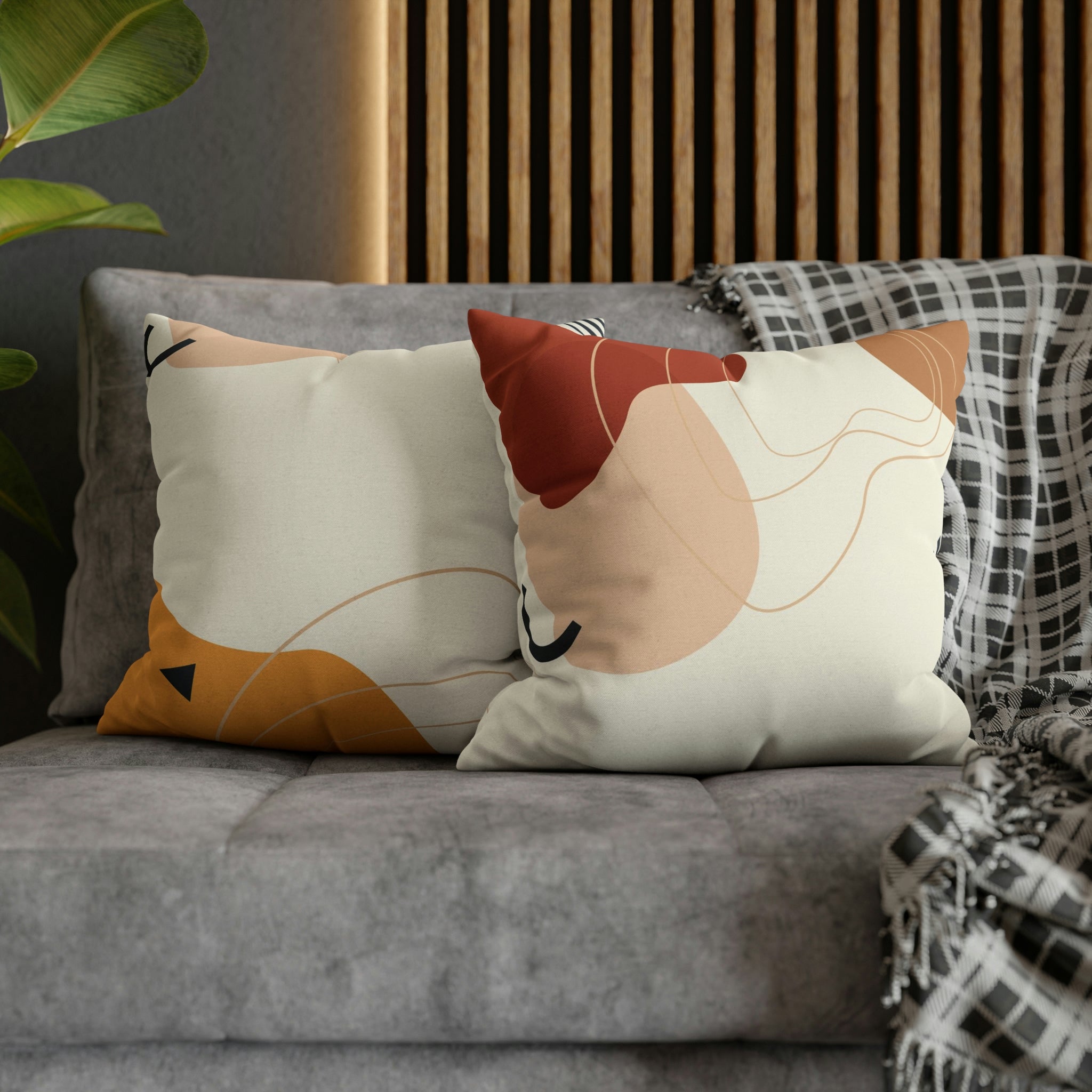 Abstract Pillow Cover | Cream Geometric