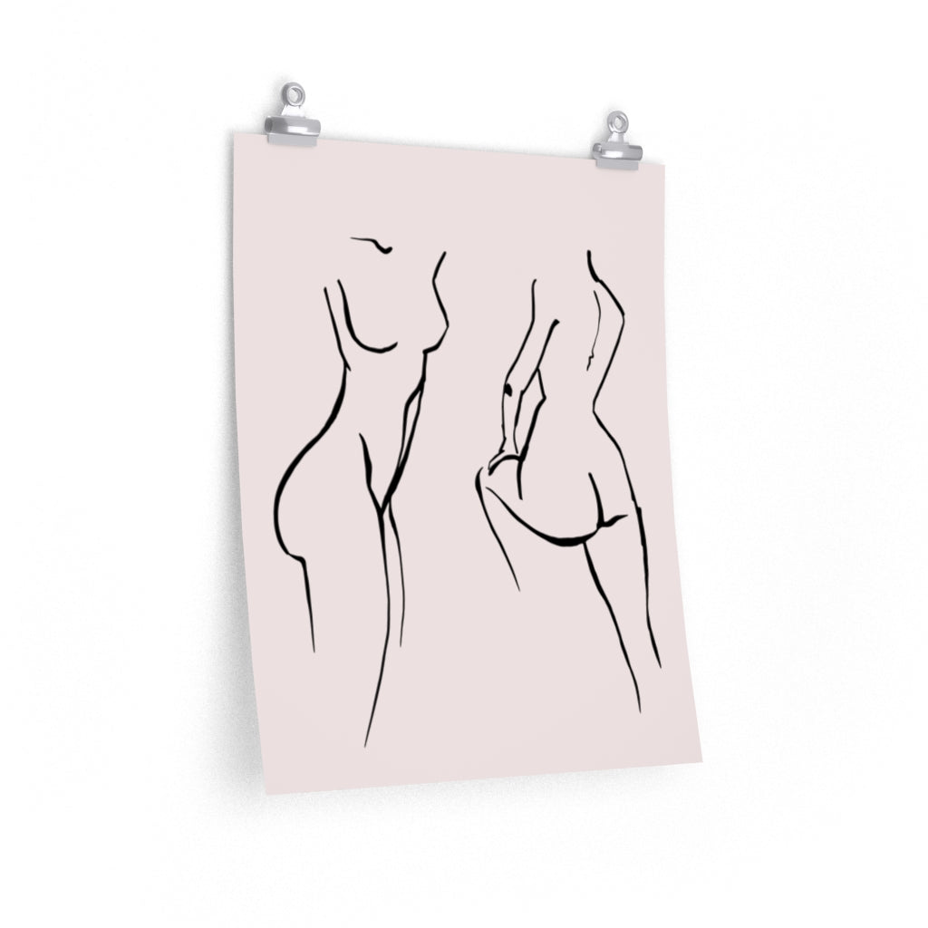 Female Art | Pink Black Art Print | Poster