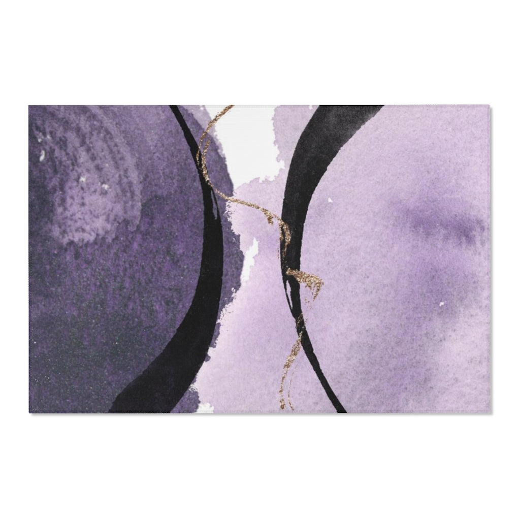 Abstract Area Rug | Lavender Purple Black
