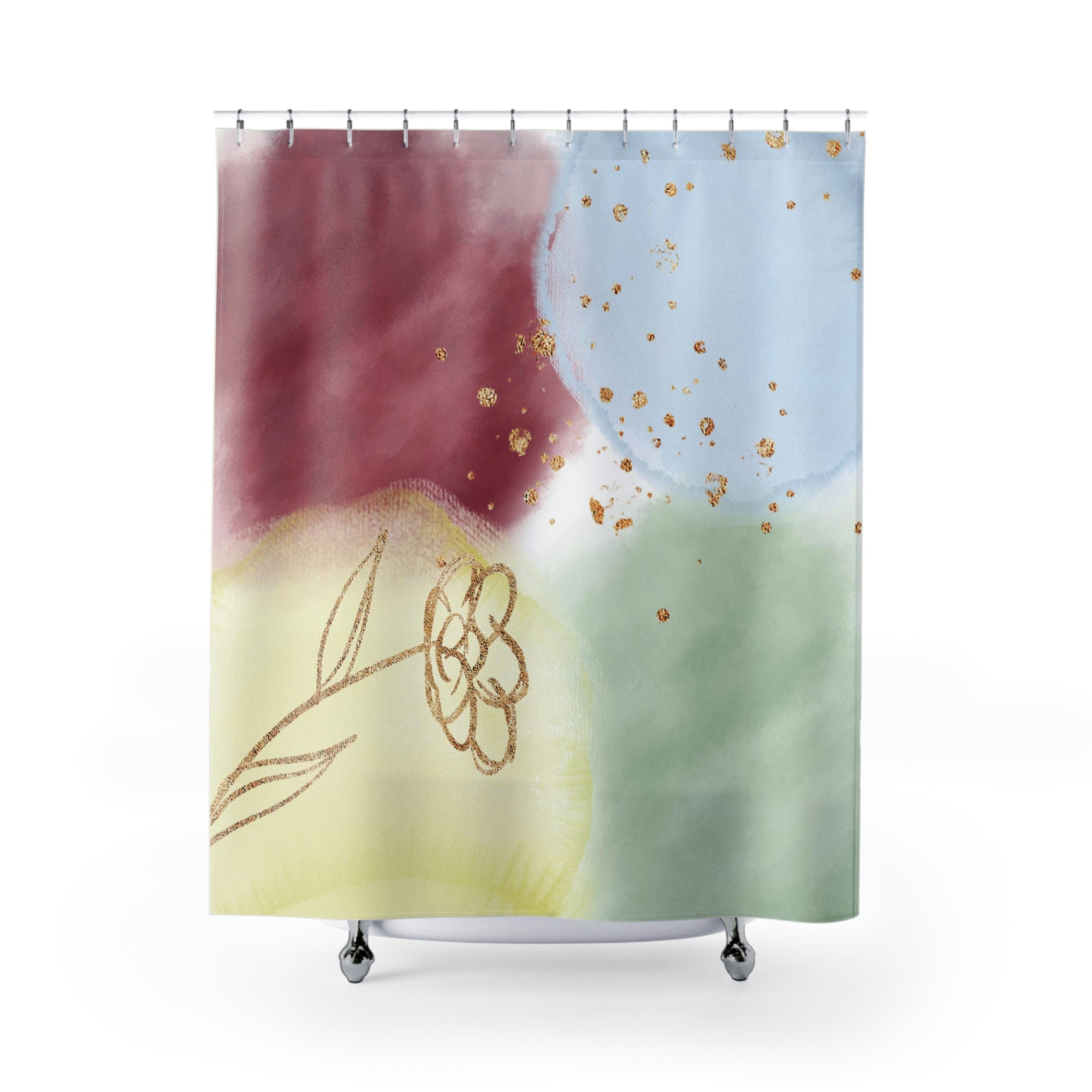 modern boho fabric shower curtain