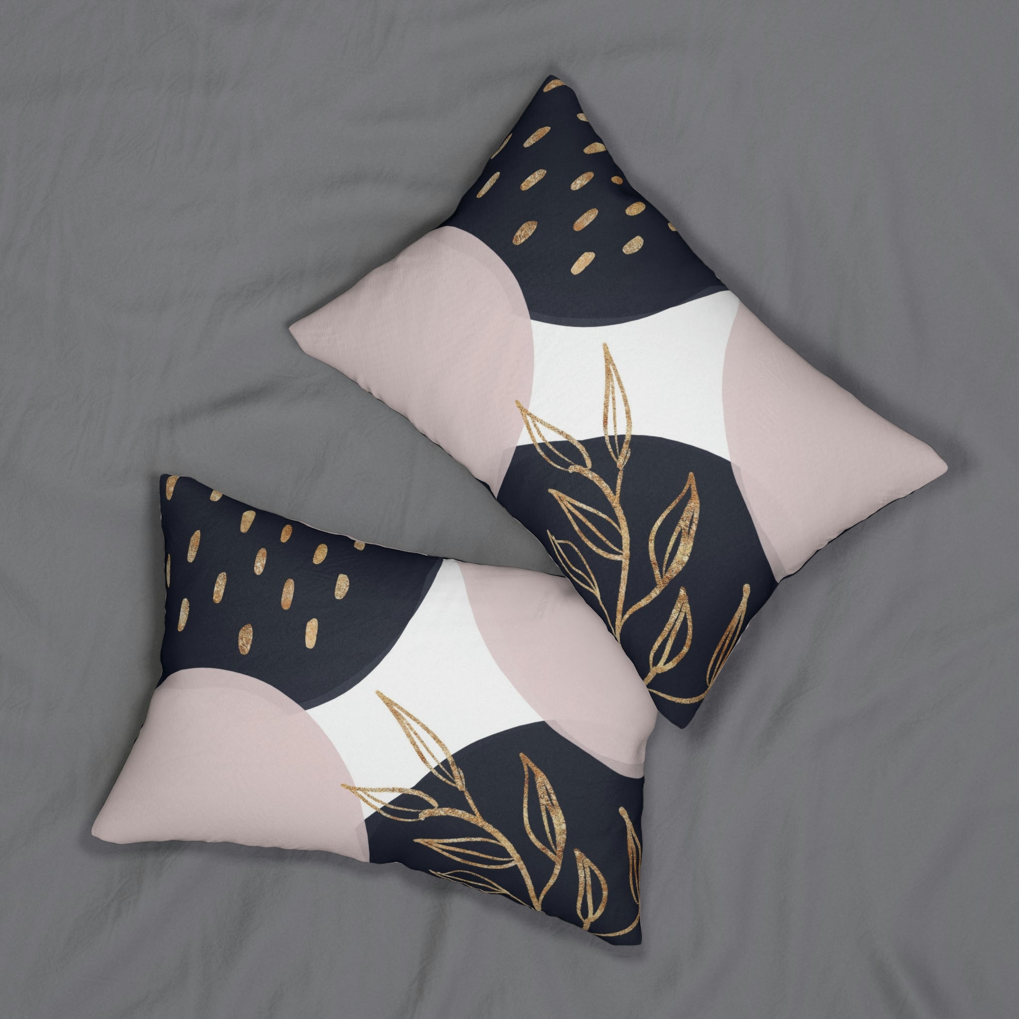 Abstract Lumbar Pillow | Navy Pink