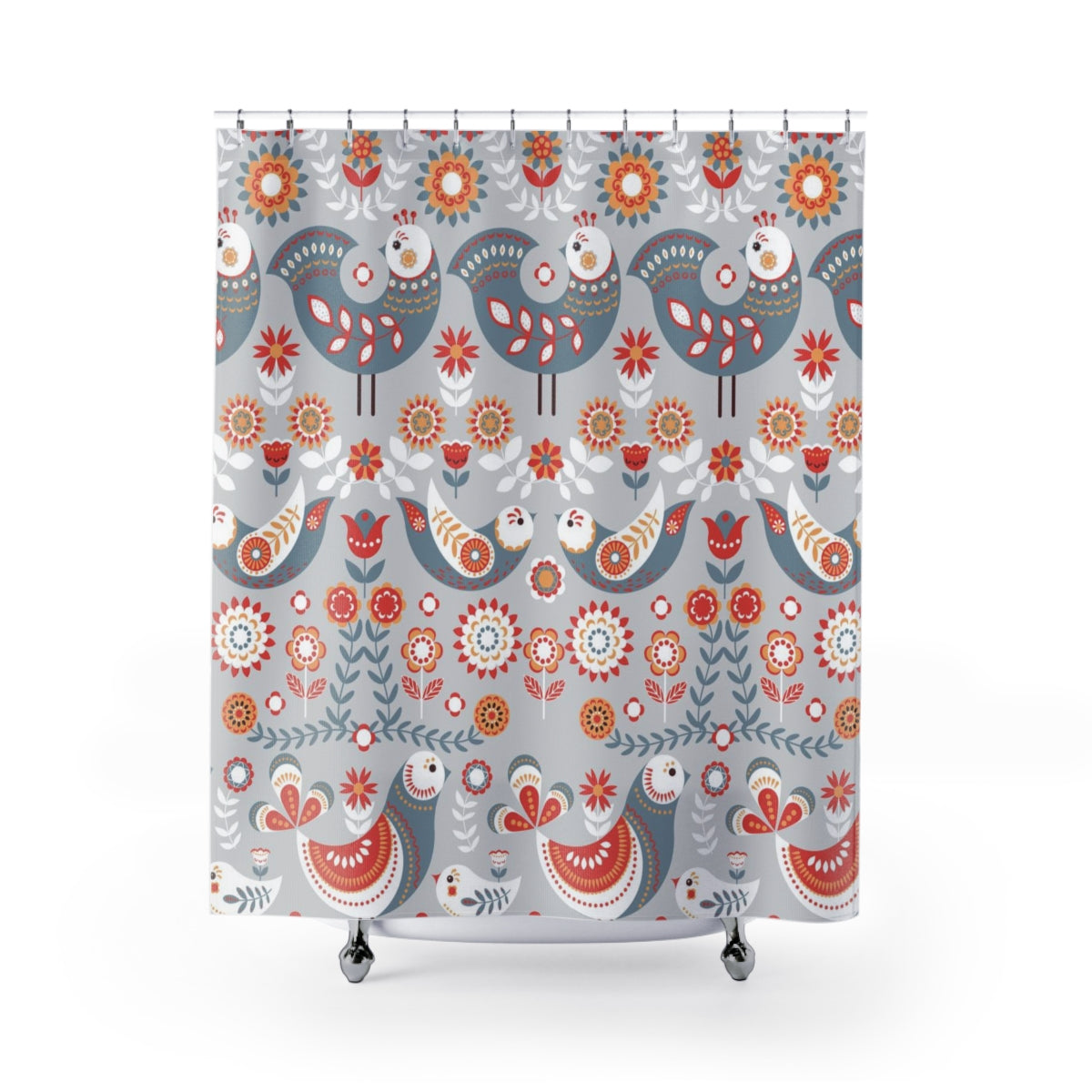 modern boho fabric shower curtain