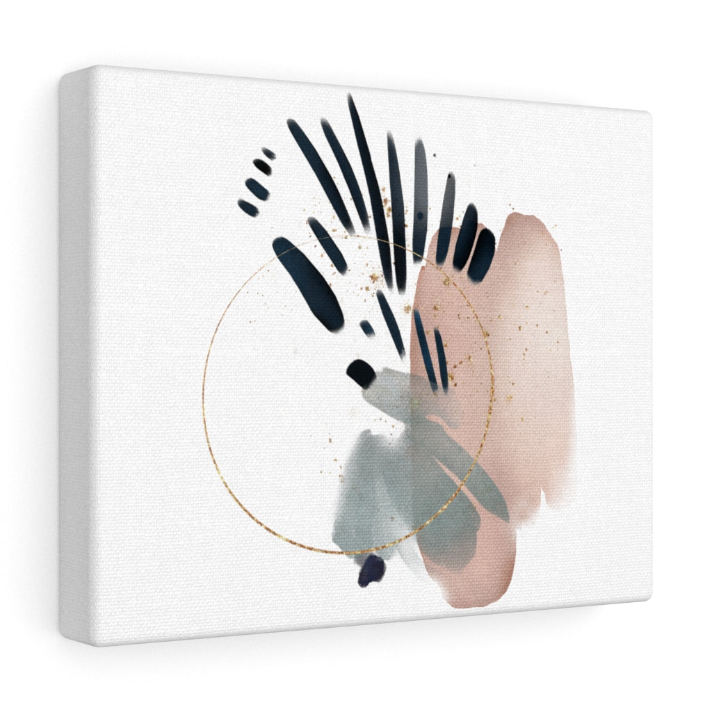 Abstract Canvas Art | White Navy Blue Grey Blush Pink