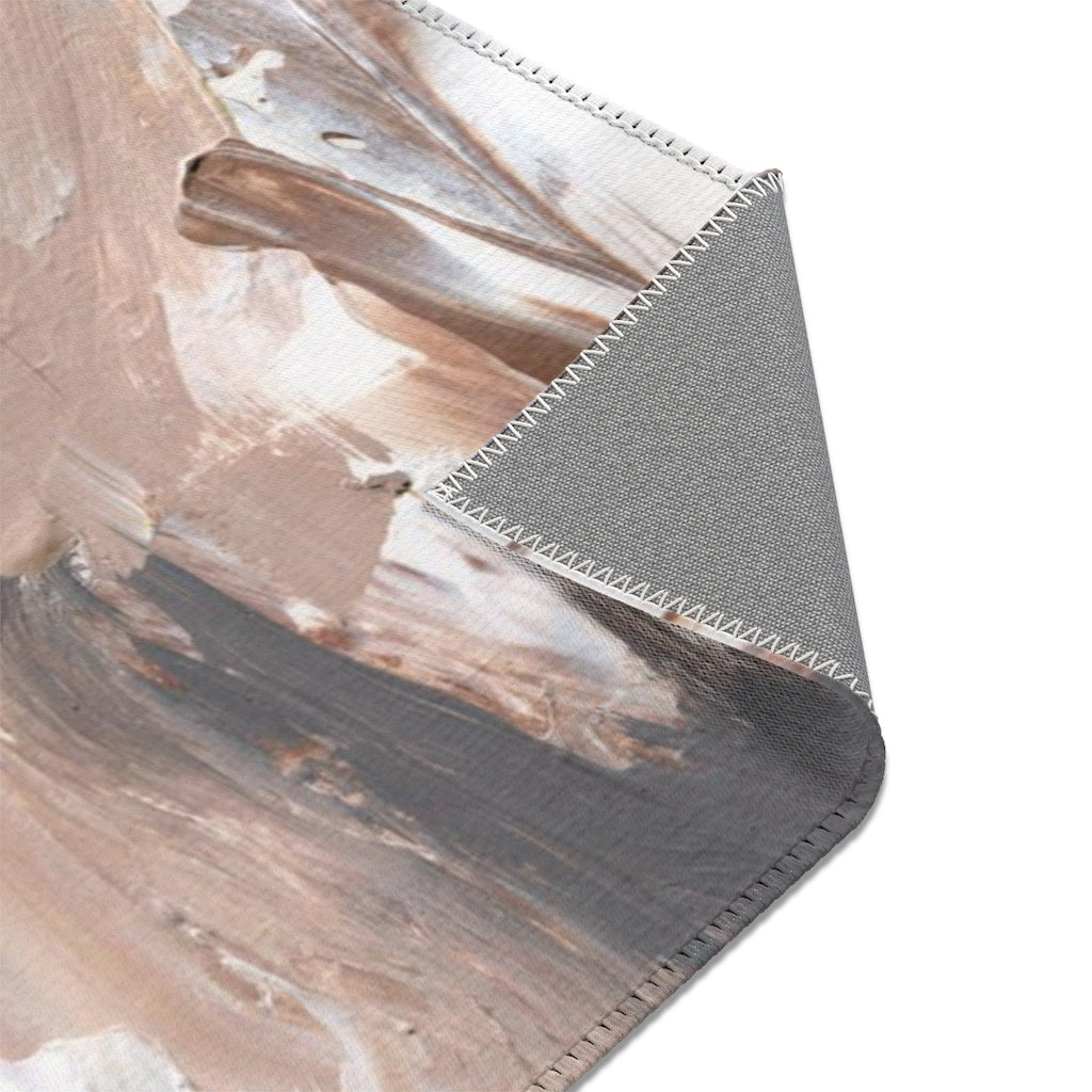 Abstract Area Rug | Gray White Beige