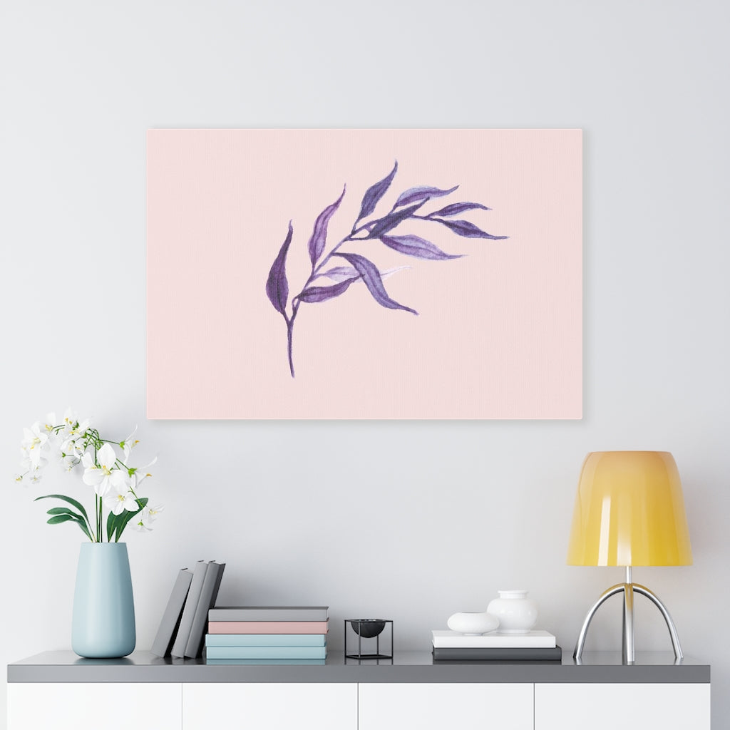 FLORAL WALL CANVAS ART | Blush Pink Purple