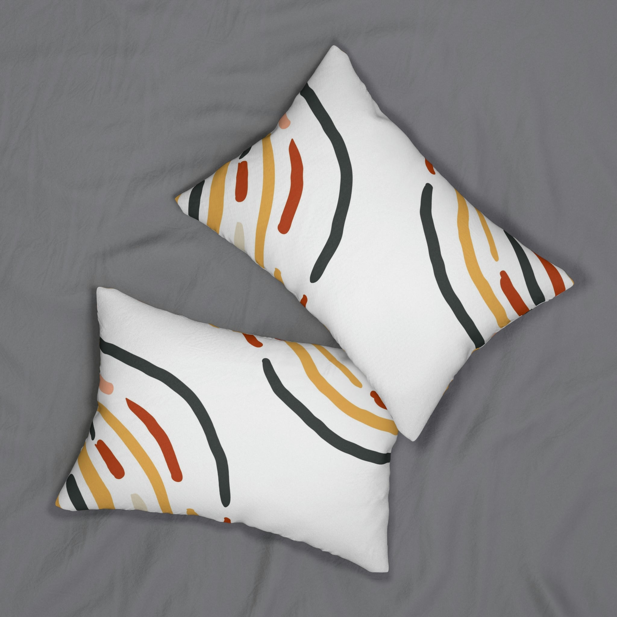 Minimalist Lumbar Pillow | Navy White Yellow Red