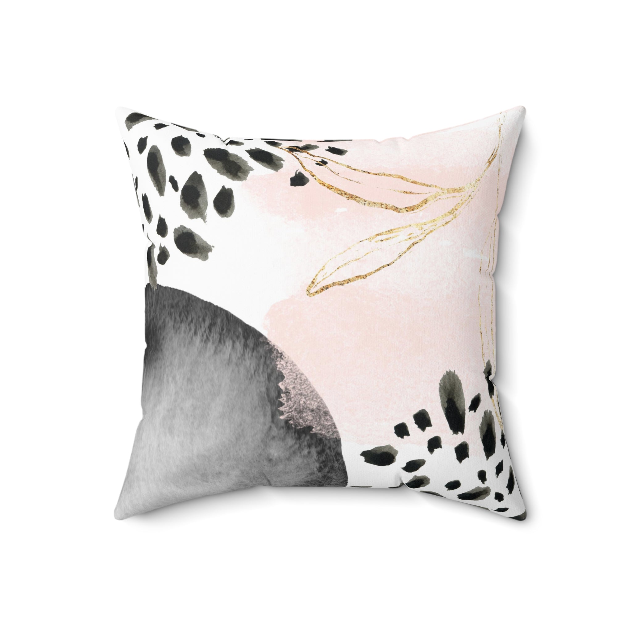 Abstract Floral Pillow Cover | Blush Pink Gray Ombre