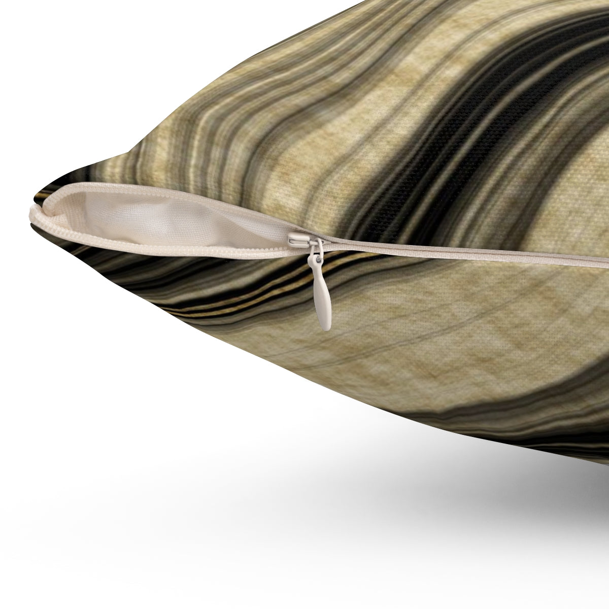 Marble Pillow Cover | Beige Black Agate