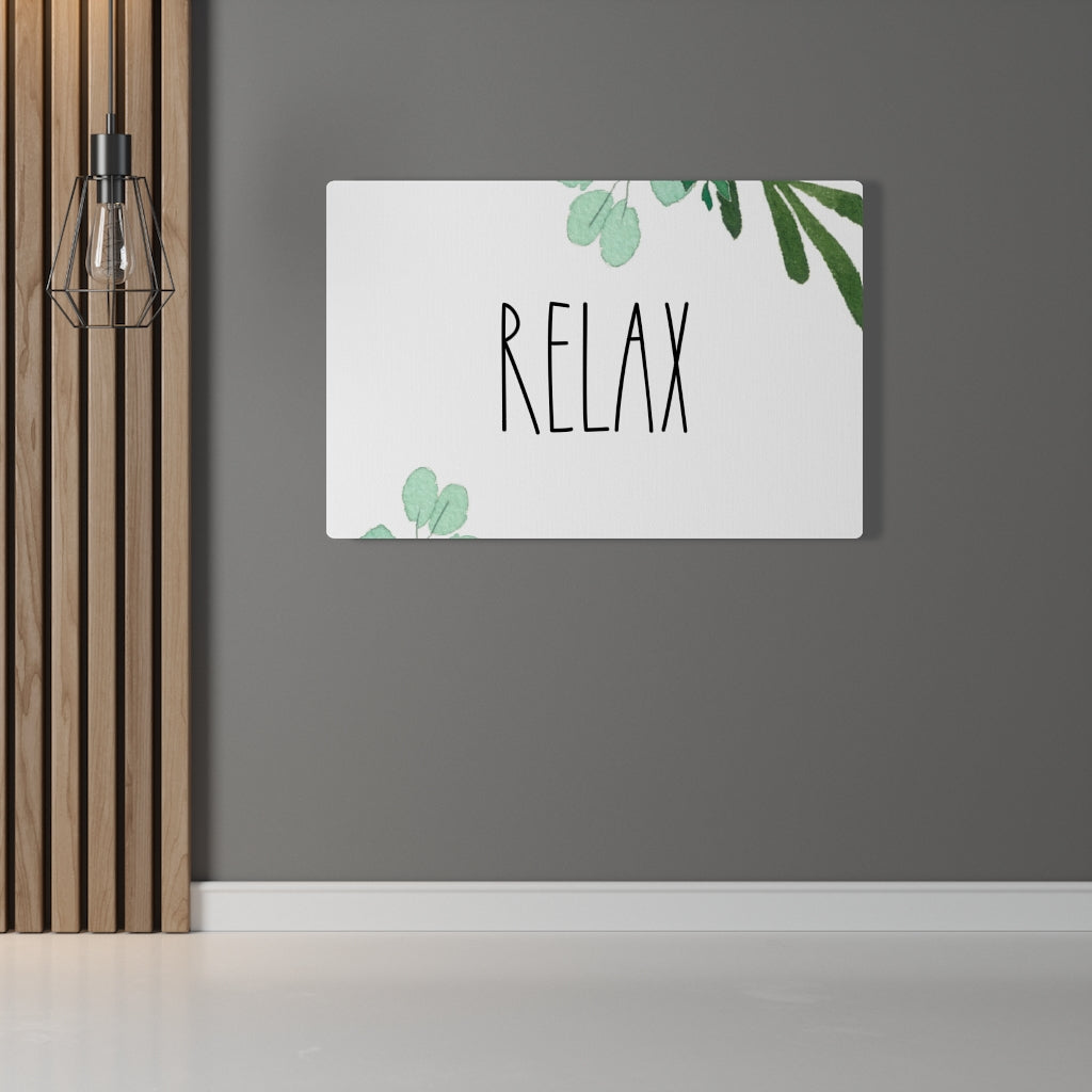 WITH SAYING WALL CANVAS ART | White Green | Relax