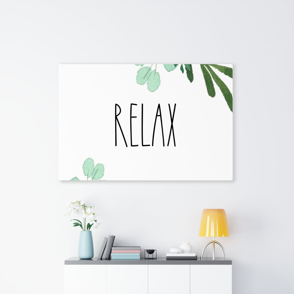 WITH SAYING WALL CANVAS ART | White Green | Relax