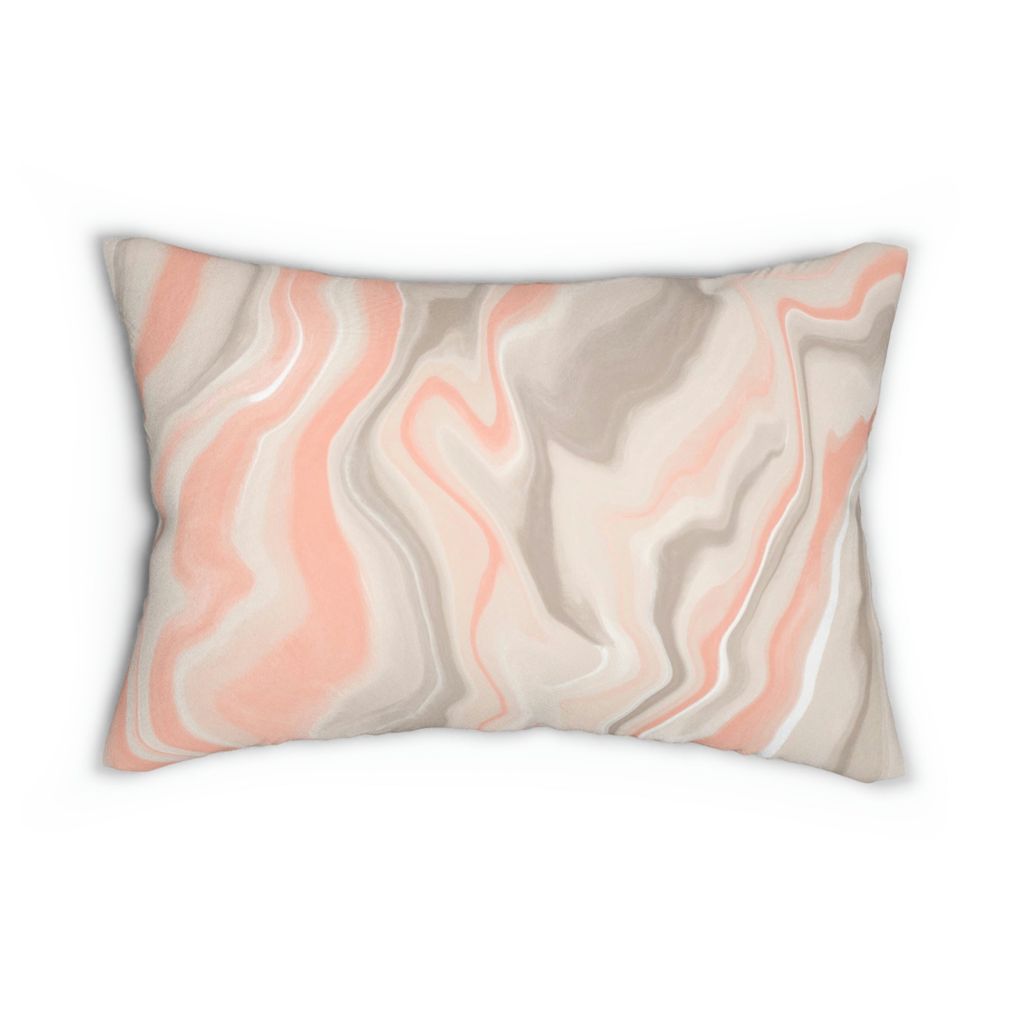Marble Lumbar Pillow | Beige Peach Pink